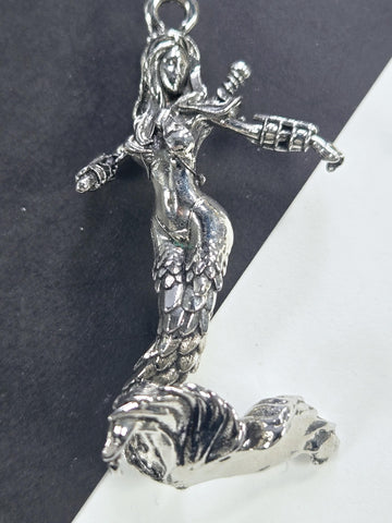 DIY Jewelry Charm: Fallen Angel Silver Plated - Lightweight Pendant