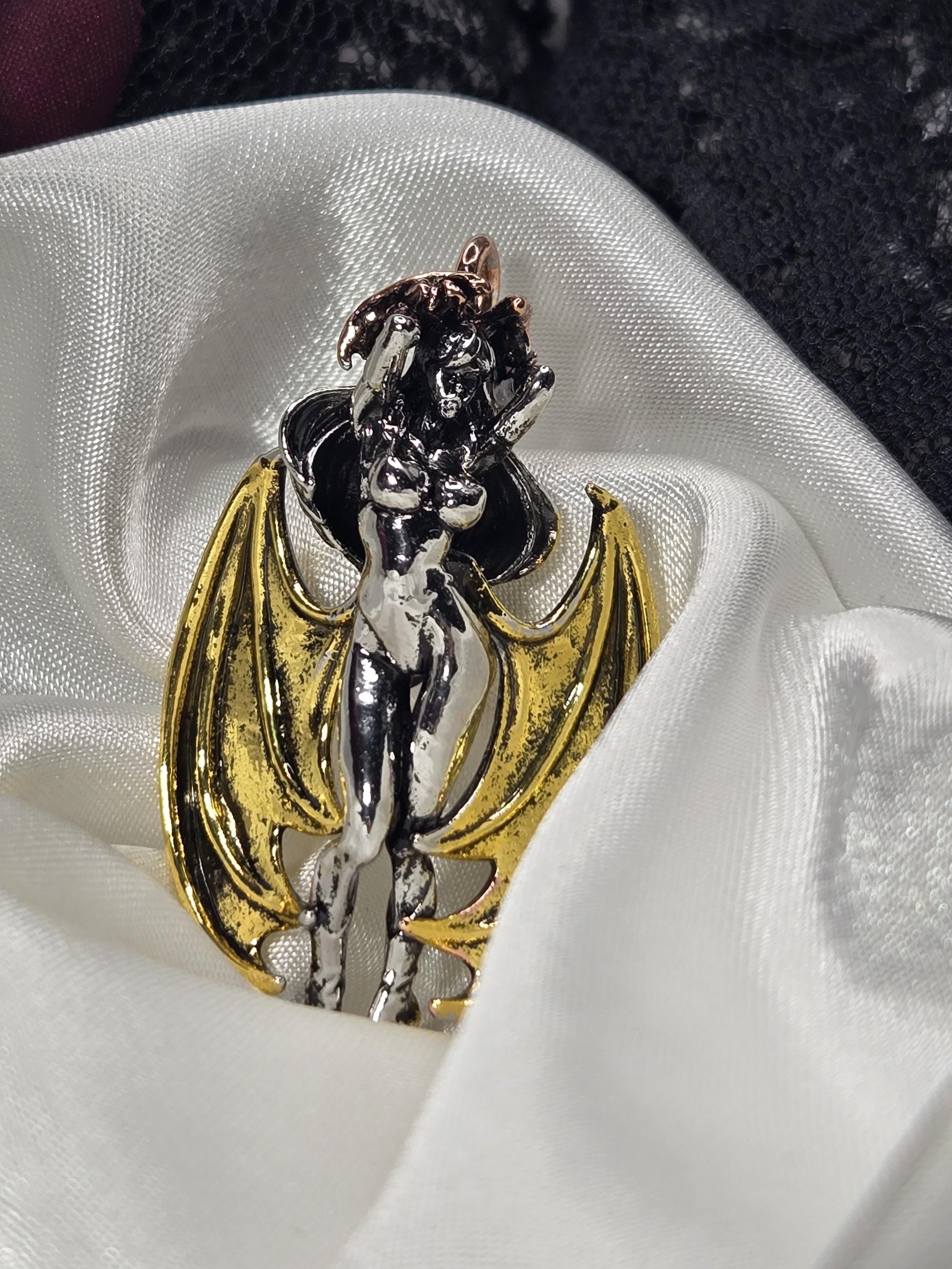 Fantasy Girl Pendant, Silver Plated Charm (Lightweight, DIY Friendly)