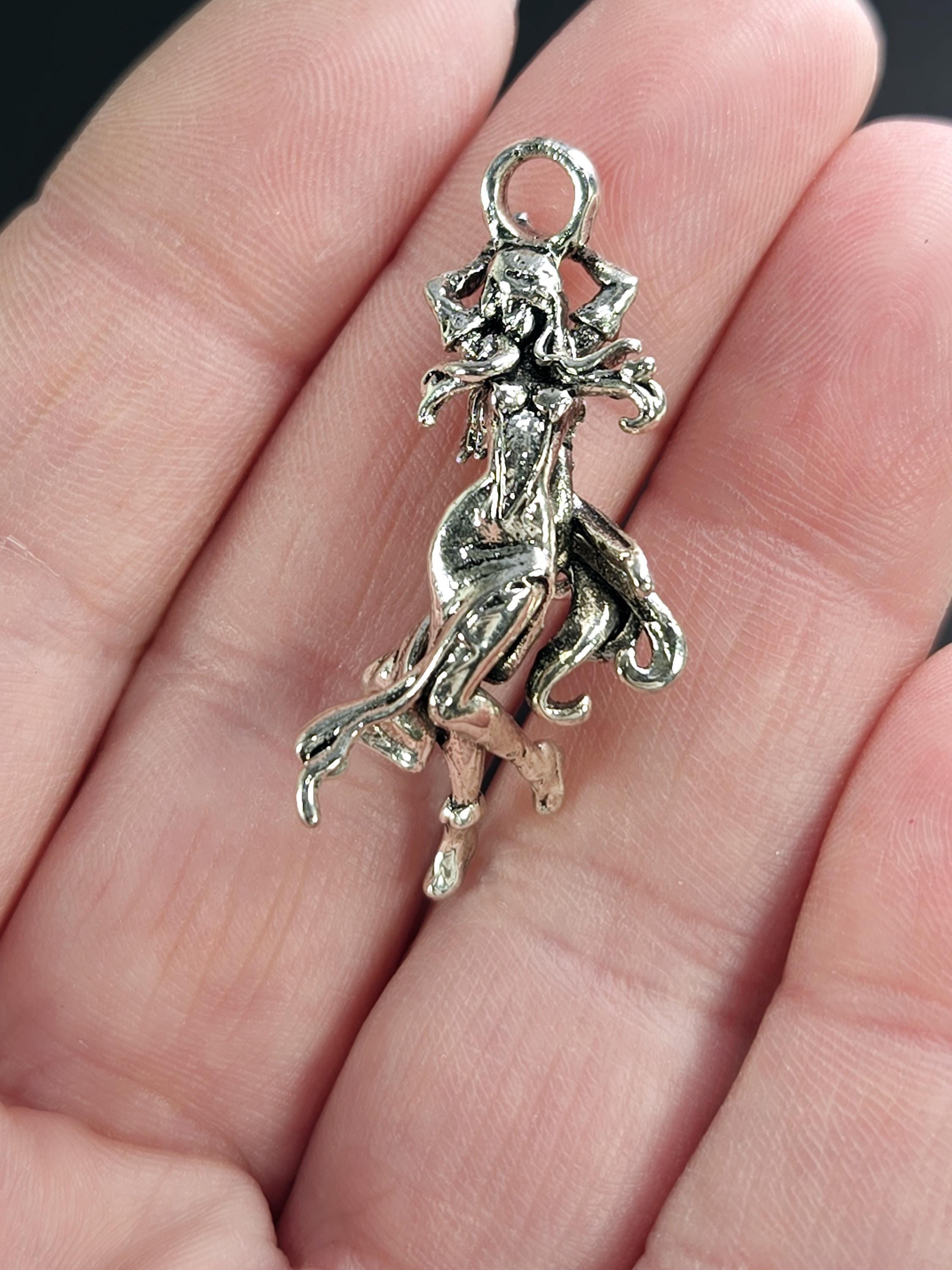 Angel Pendant Charm: Gothic Fantasy Style (Silver Plated Metal)