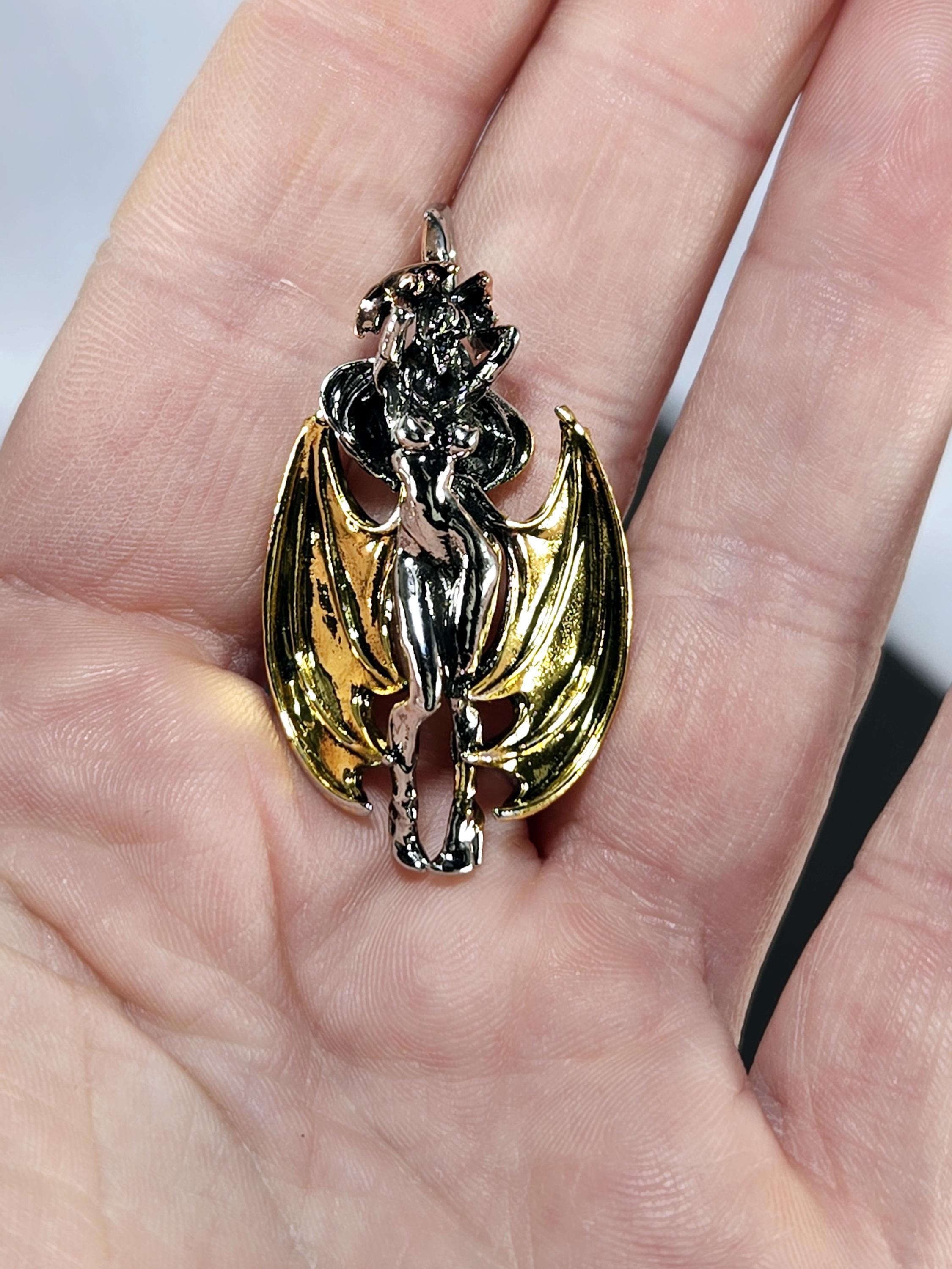 Fantasy Girl Pendant, Silver Plated Charm (Lightweight, DIY Friendly)