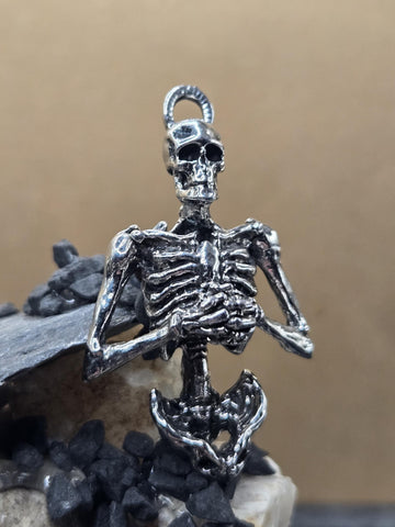 Gothic Skull Pendant, Silver Plated Alloy (DIY Jewelry Charm)