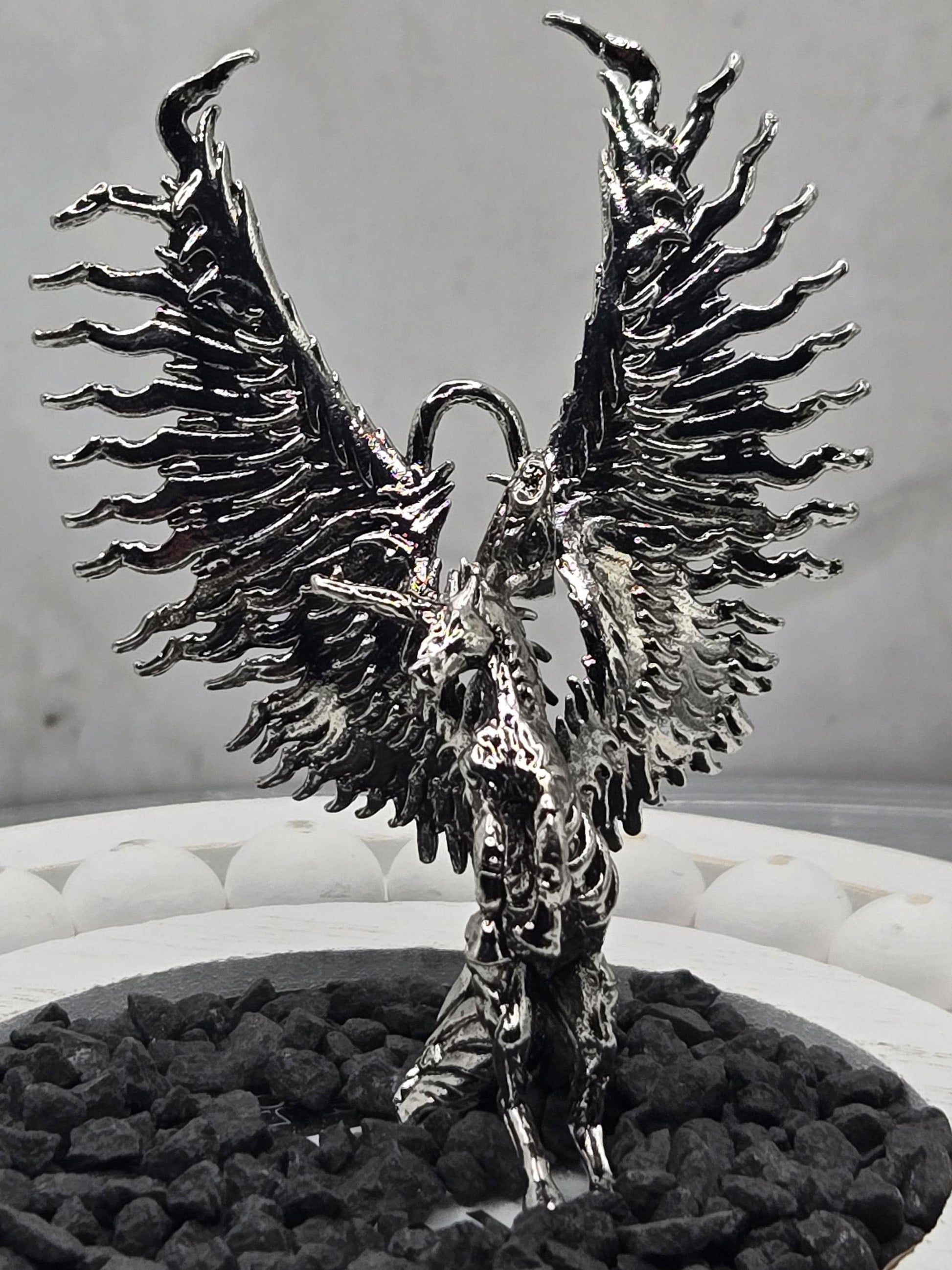 Unicorn Skeleton Pendant: Silver Plated Gothic Charm - Durable Alloy