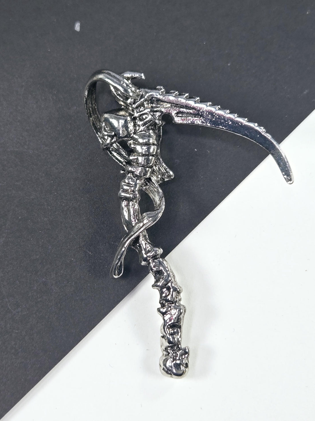 Skull Pendant Charm: Dark Goth Silver Plated Skeleton Design