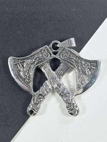 Tomahawk Axe Pendant: Silver Gothic Charm - Handmade Metal Keychain