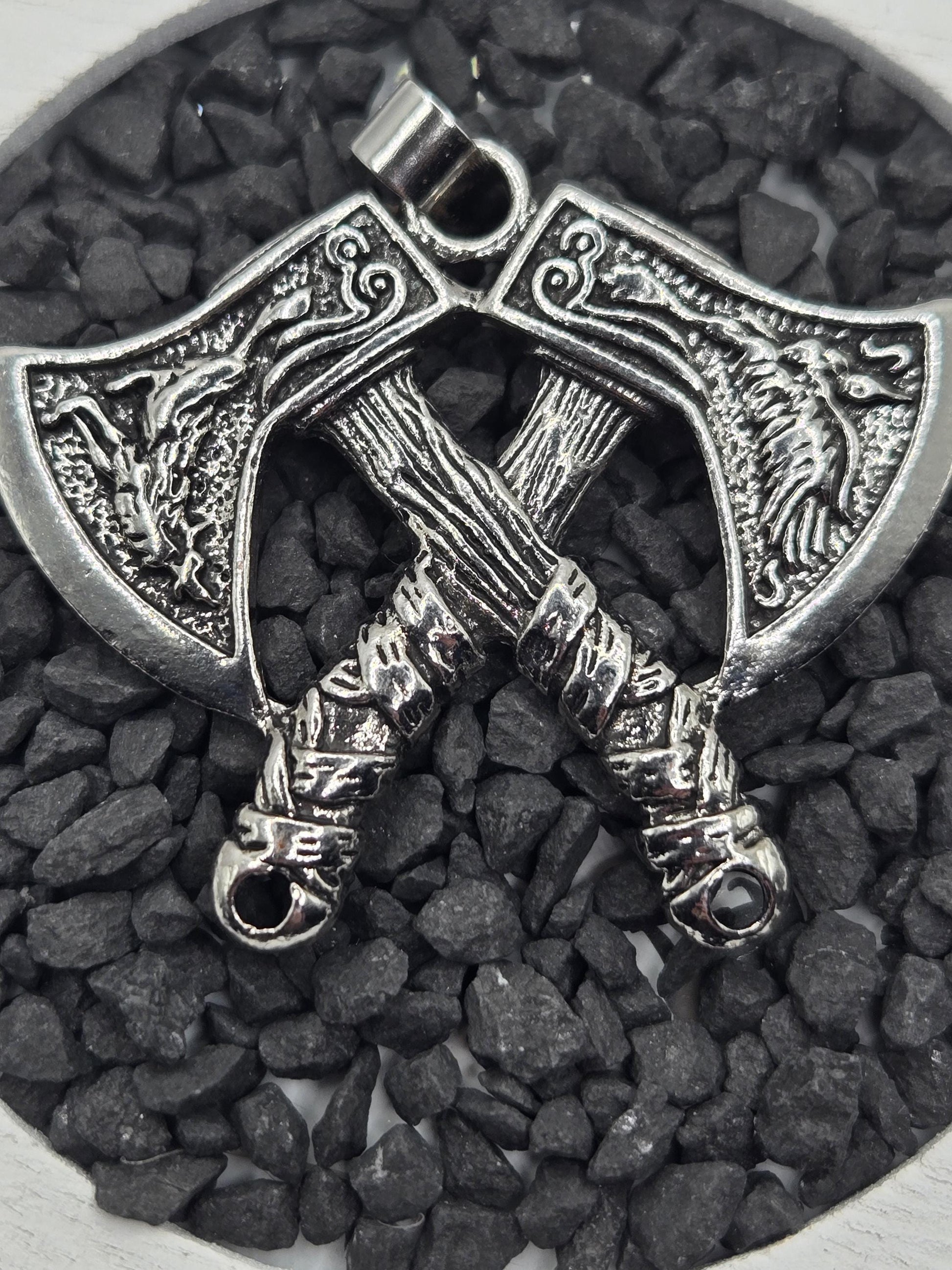 Tomahawk Axe Pendant: Silver Gothic Charm - Handmade Metal Keychain