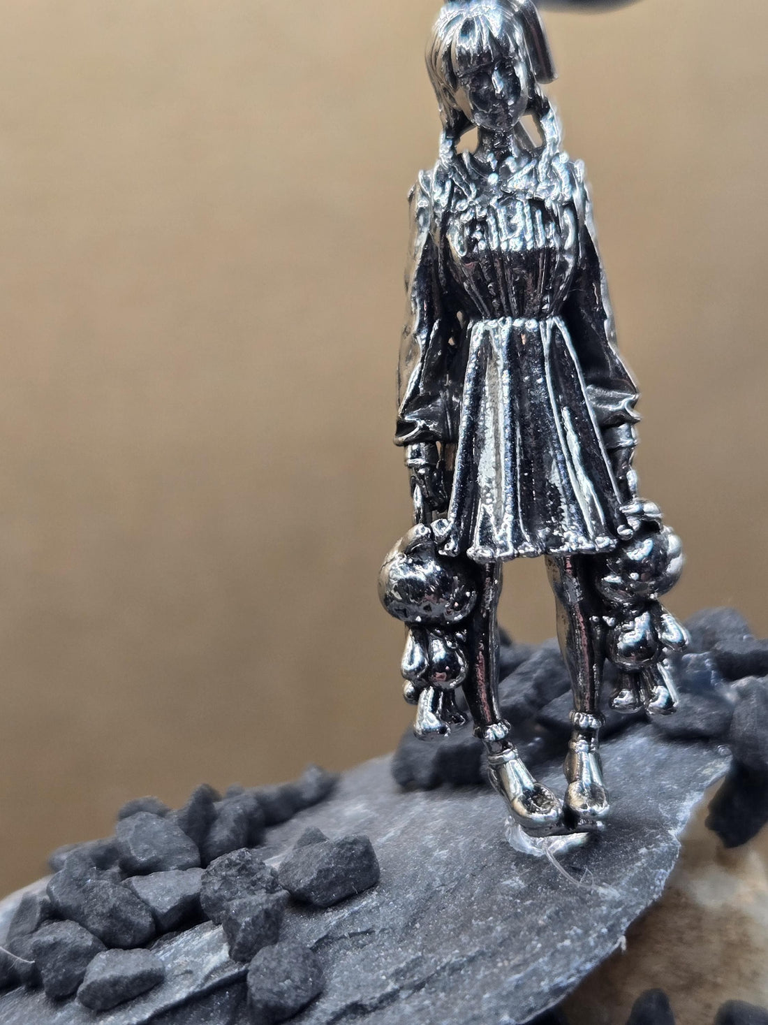 Gothic Skull Pendant: Grim Reaper Design, Silver Plated Charm