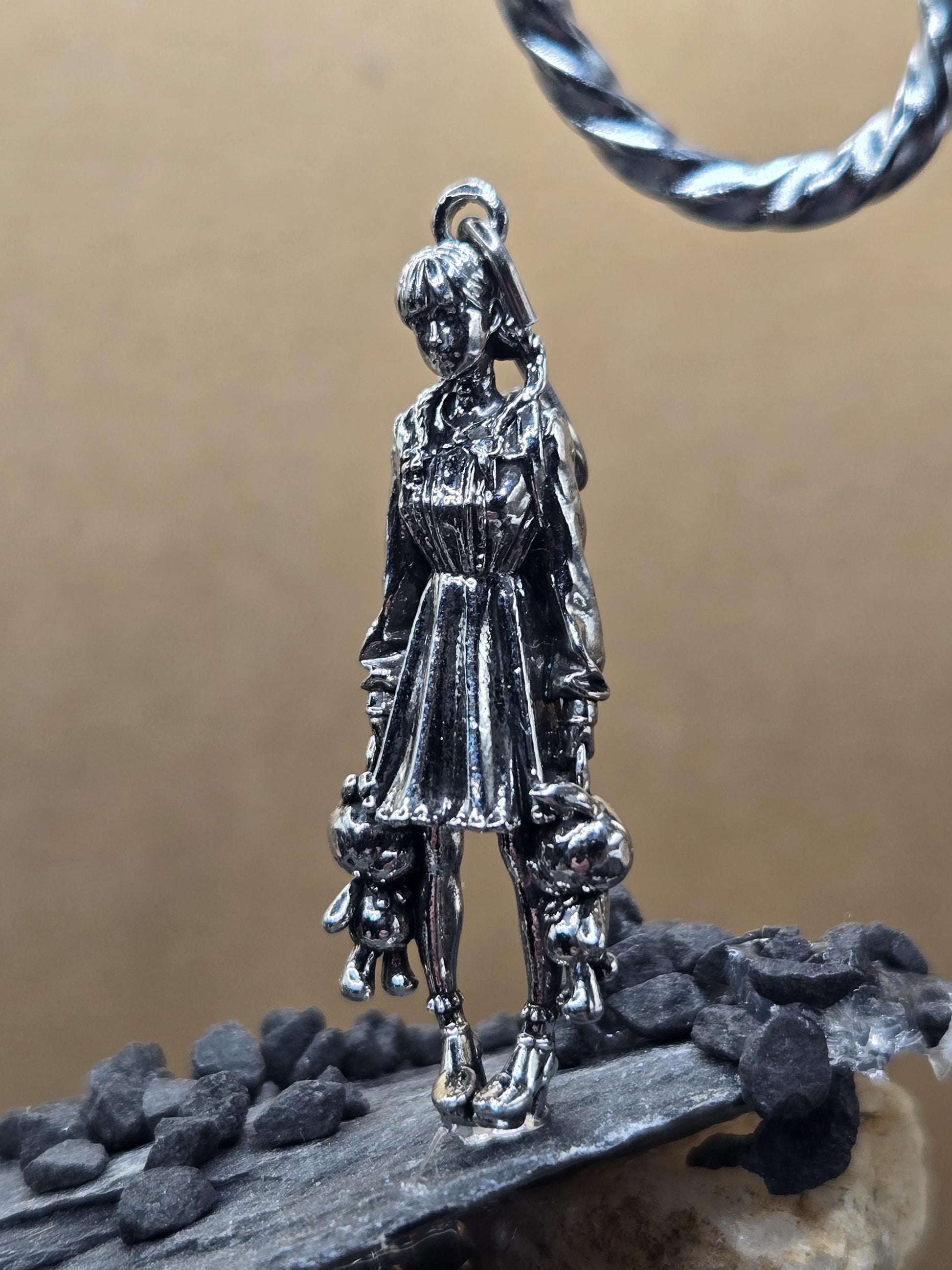 Gothic Skull Pendant: Grim Reaper Design, Silver Plated Charm