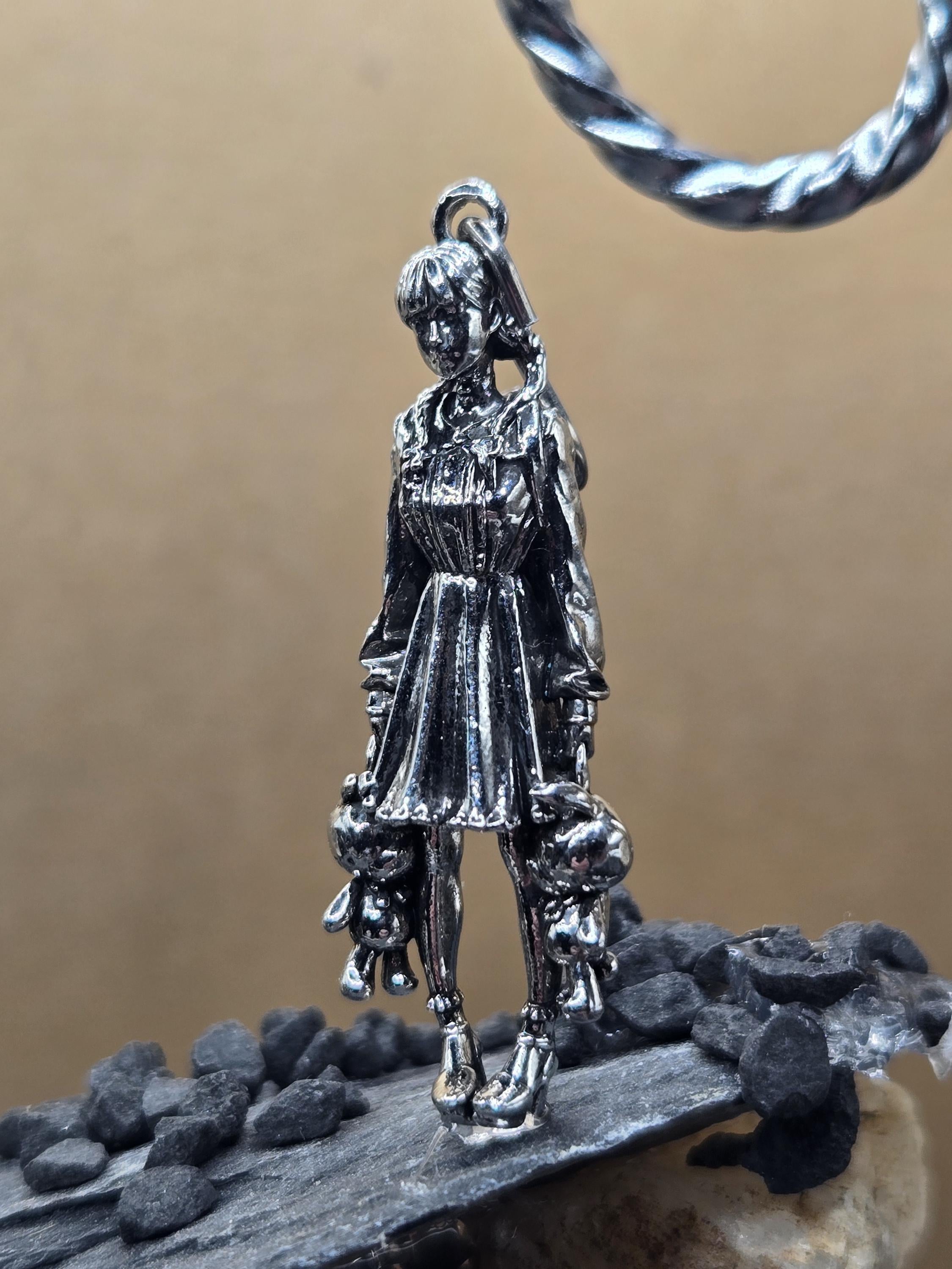 Gothic Skull Pendant: Grim Reaper Design, Silver Plated Charm