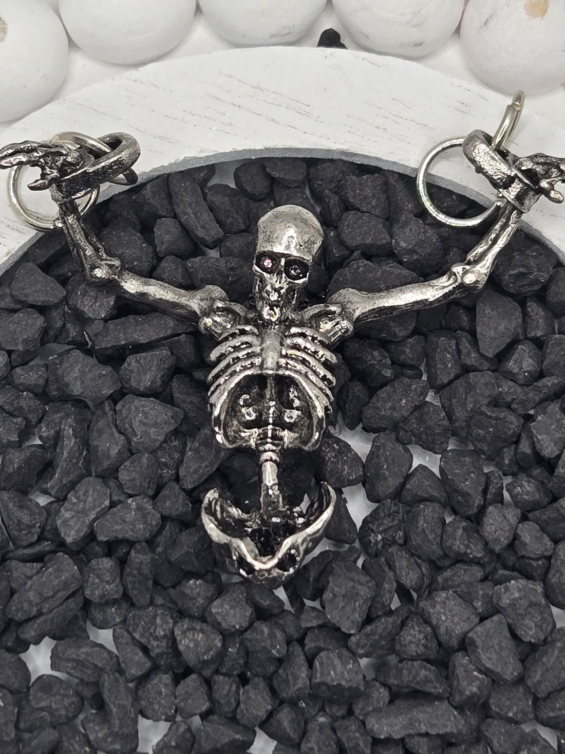 Skull Pendant Charm: Dark Goth Look - Silver Plated Alloy