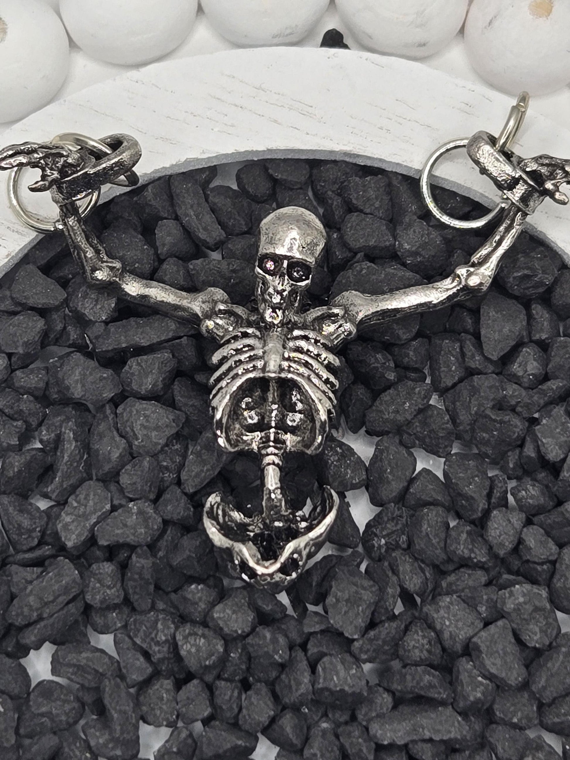 Skull Pendant Charm: Dark Goth Look - Silver Plated Alloy