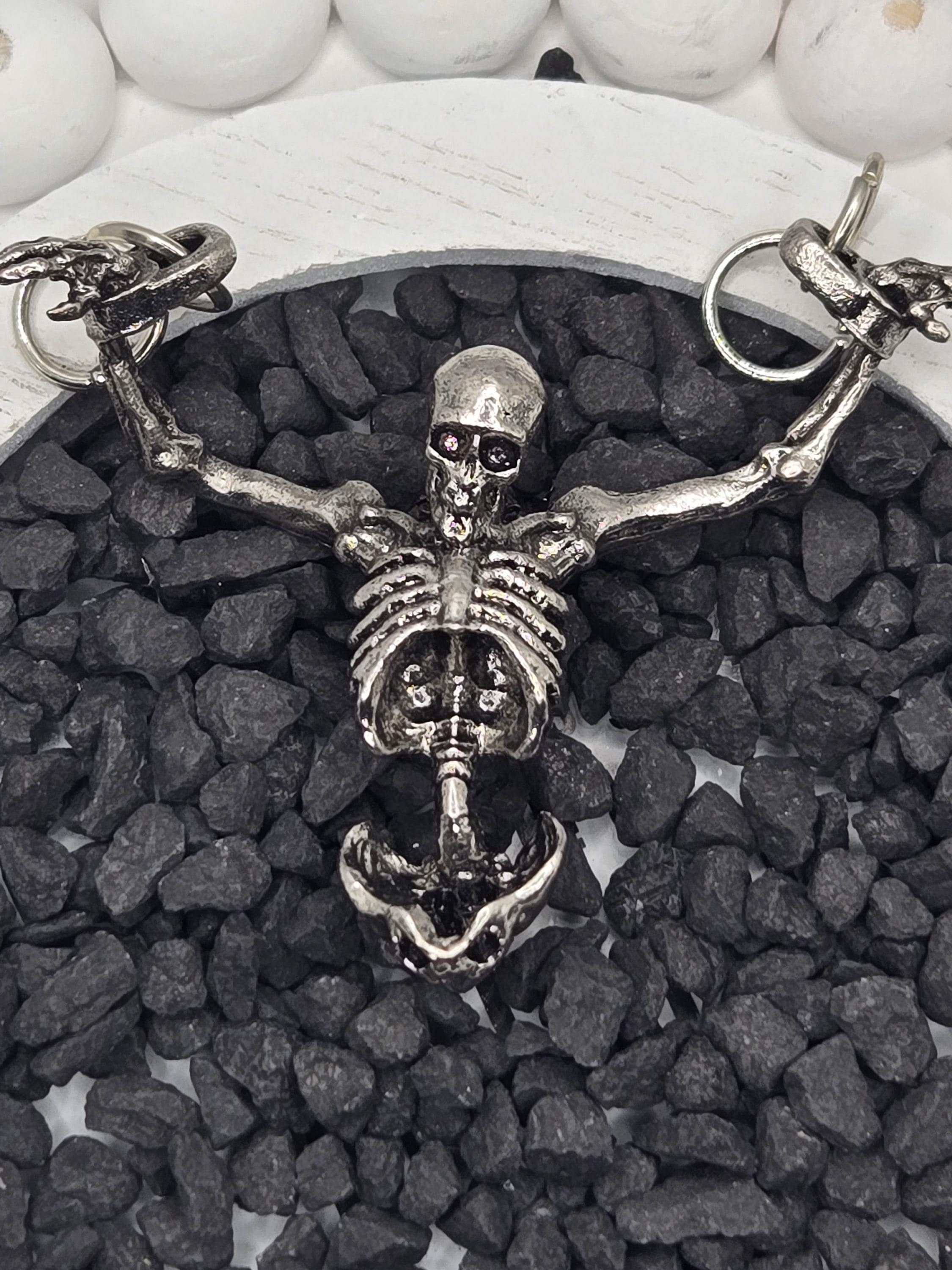 Skull Pendant Charm: Dark Goth Look - Silver Plated Alloy