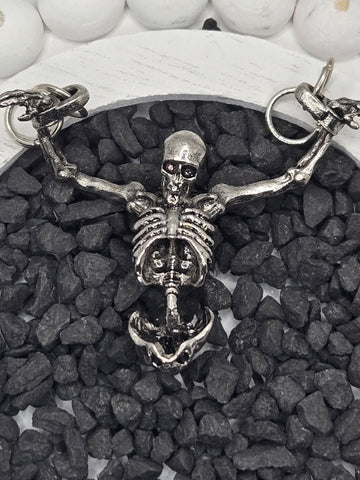 Skull Pendant Charm: Dark Goth Look - Silver Plated Alloy