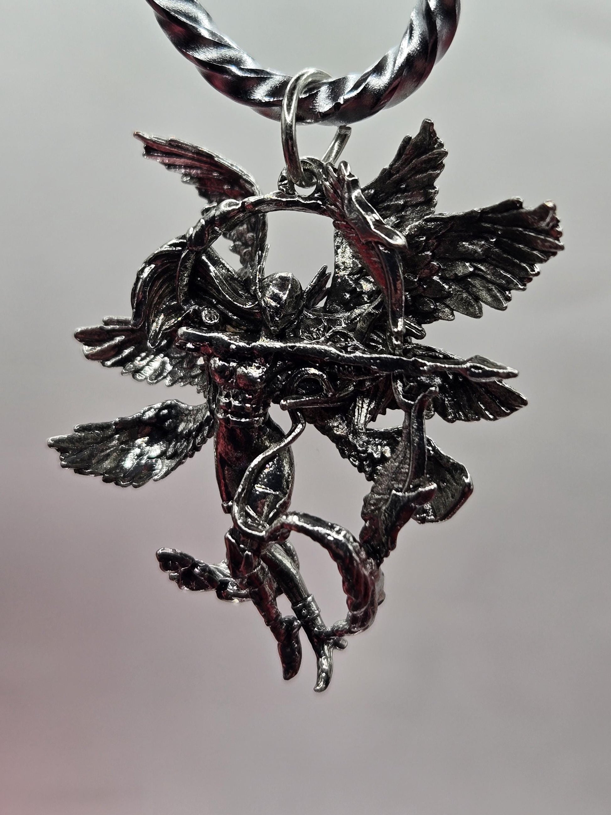 Fallen Angel Pendant: Gothic Silver Wing Charm