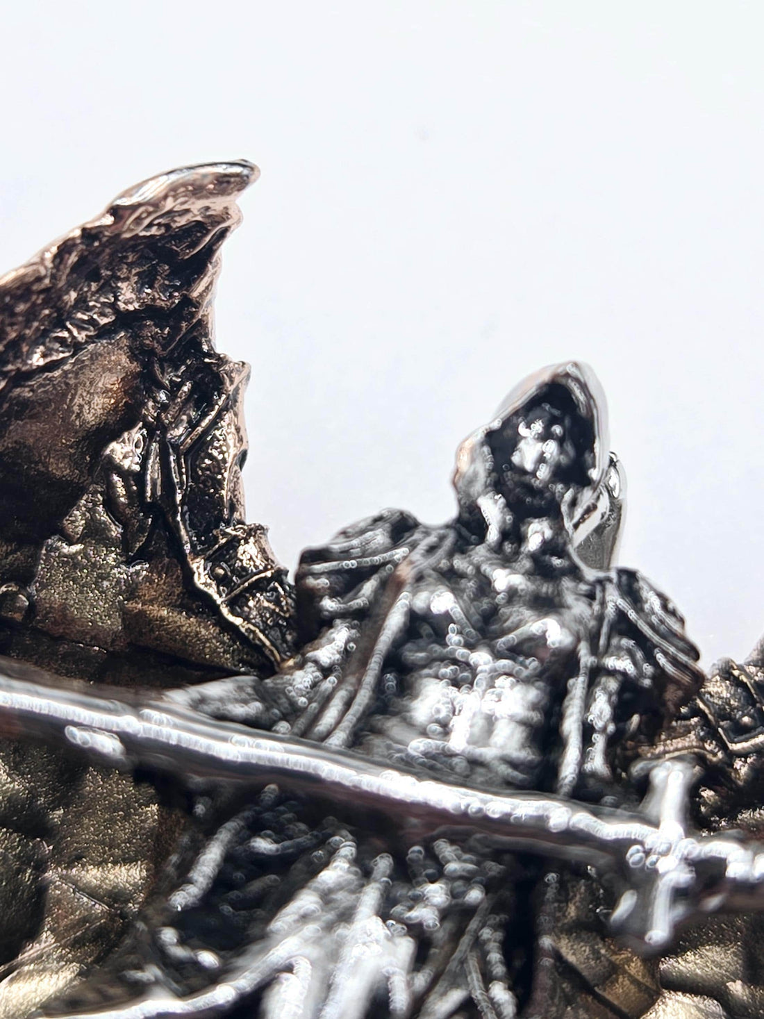 Skull Pendant Charm: Gothic Fallen Angel - Silver Plated Alloy