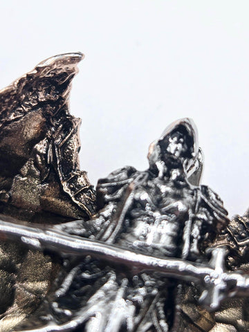 Skull Pendant Charm: Gothic Fallen Angel - Silver Plated Alloy