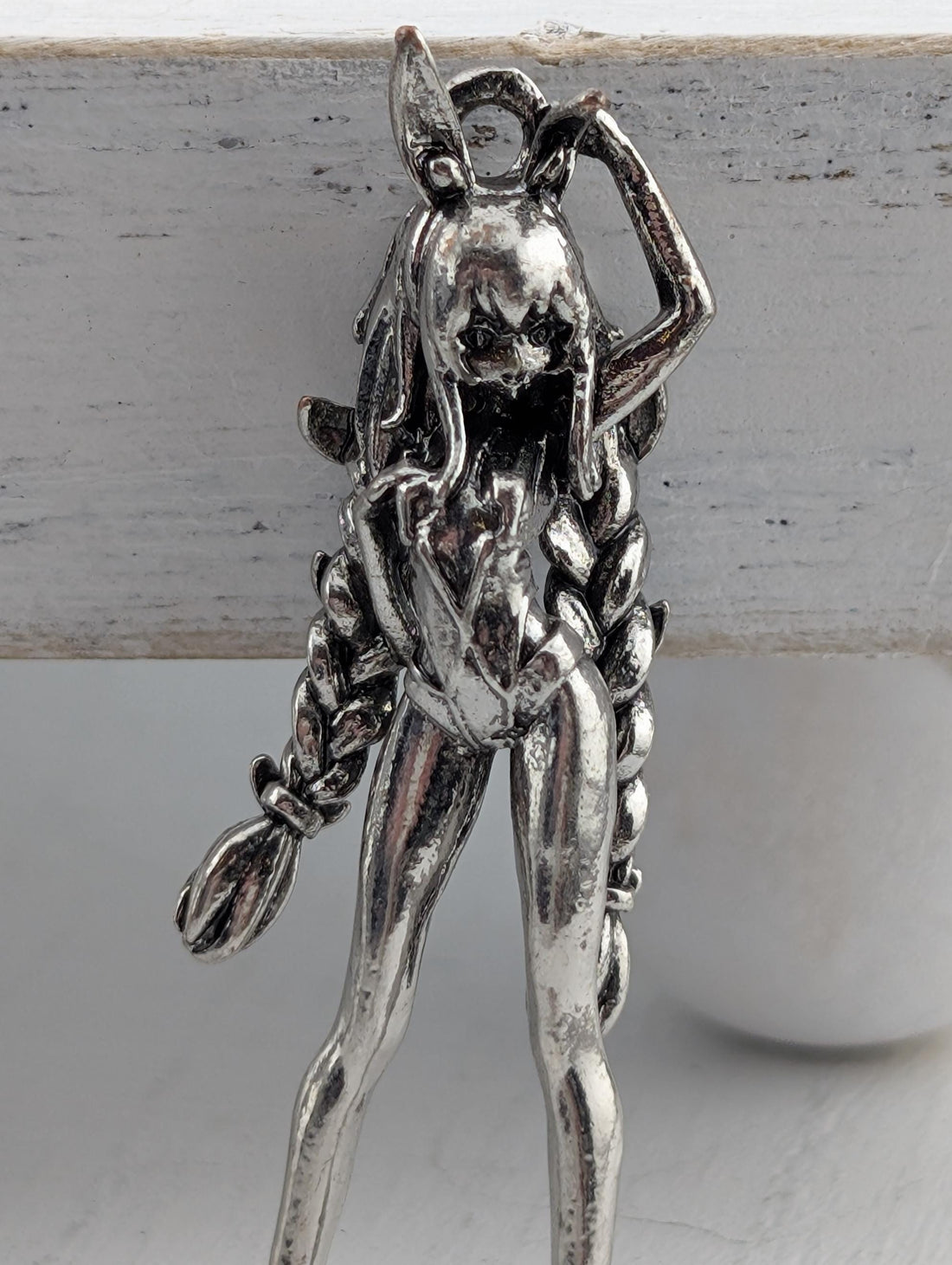 Dance Lover Pendant, Silver Plated Zinc (Angel Design, Car Charm)