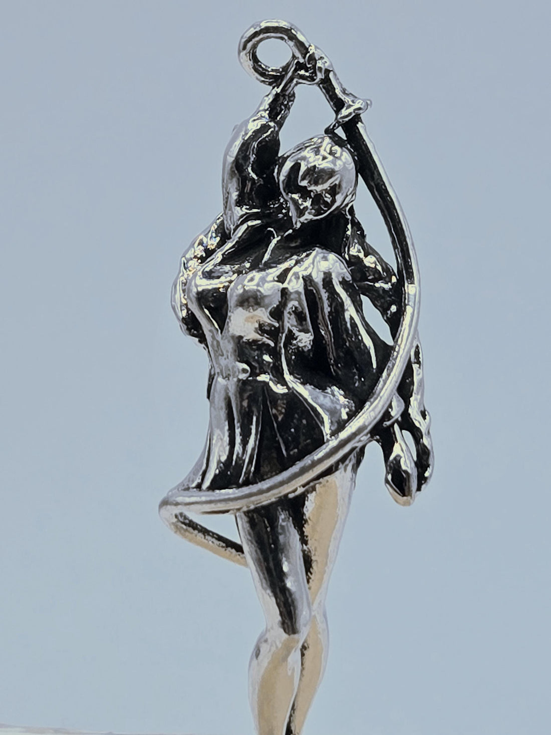 Silver Plated Gothic Pendant: Dark Fantasy Metal Charm