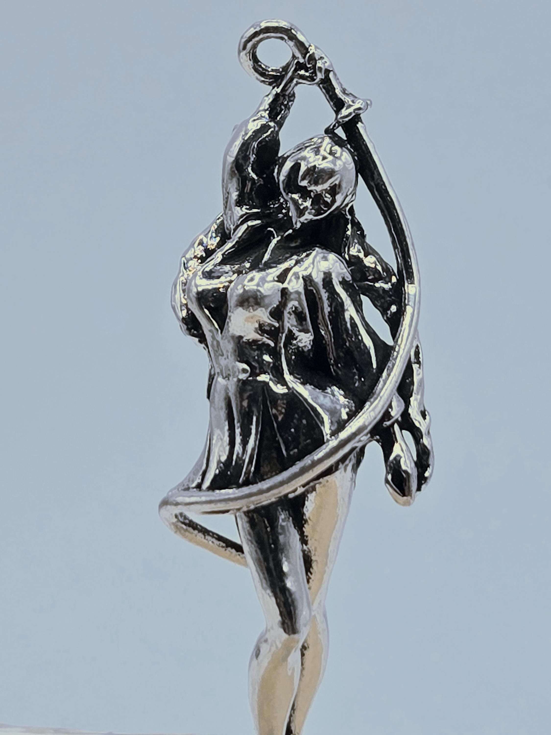 Silver Plated Gothic Pendant: Dark Fantasy Metal Charm