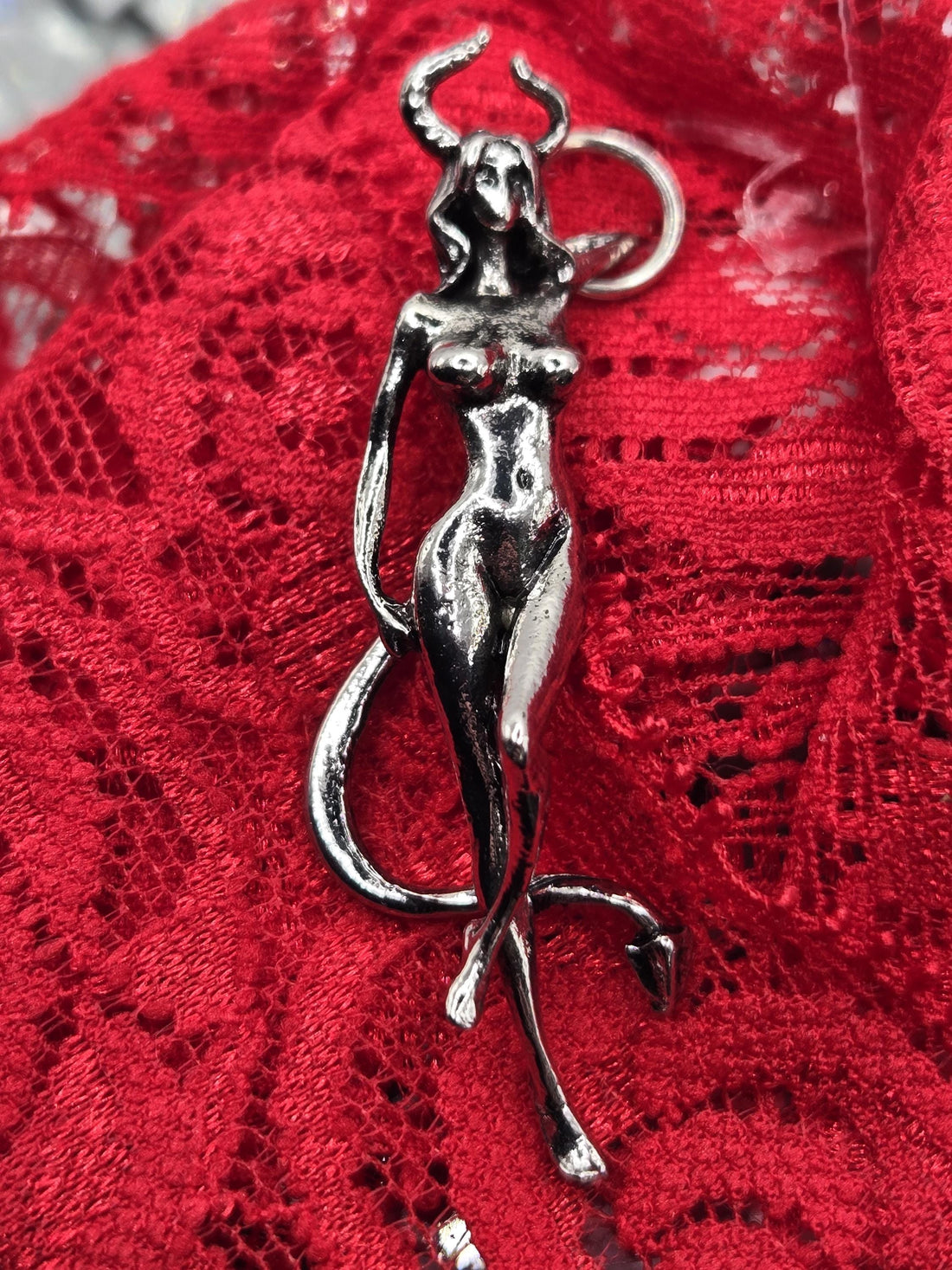 Gothic Angel Wing Pendant - Silver Plated Metal Charm