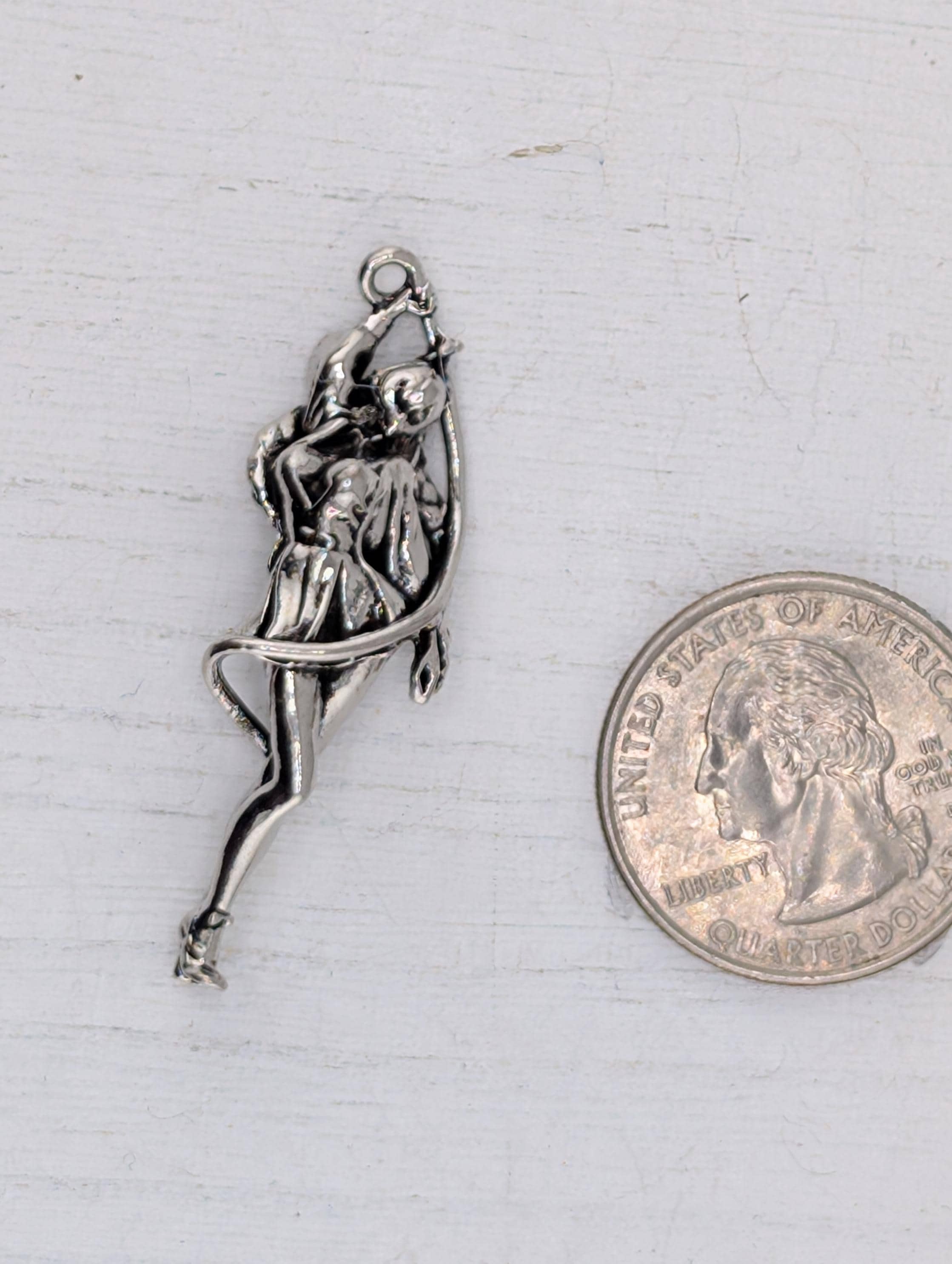 Silver Plated Gothic Pendant: Dark Fantasy Metal Charm