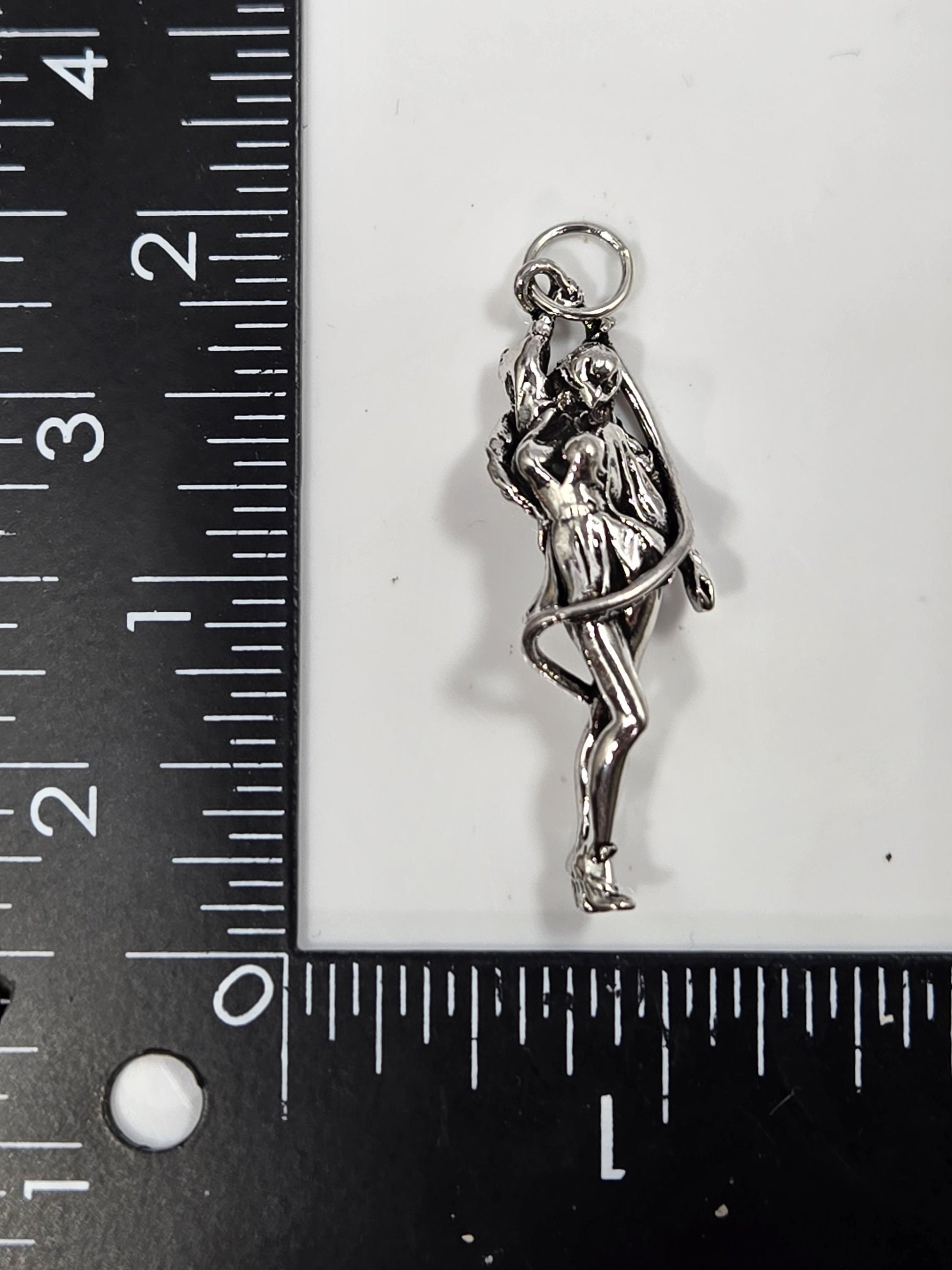 Silver Plated Gothic Pendant: Dark Fantasy Metal Charm