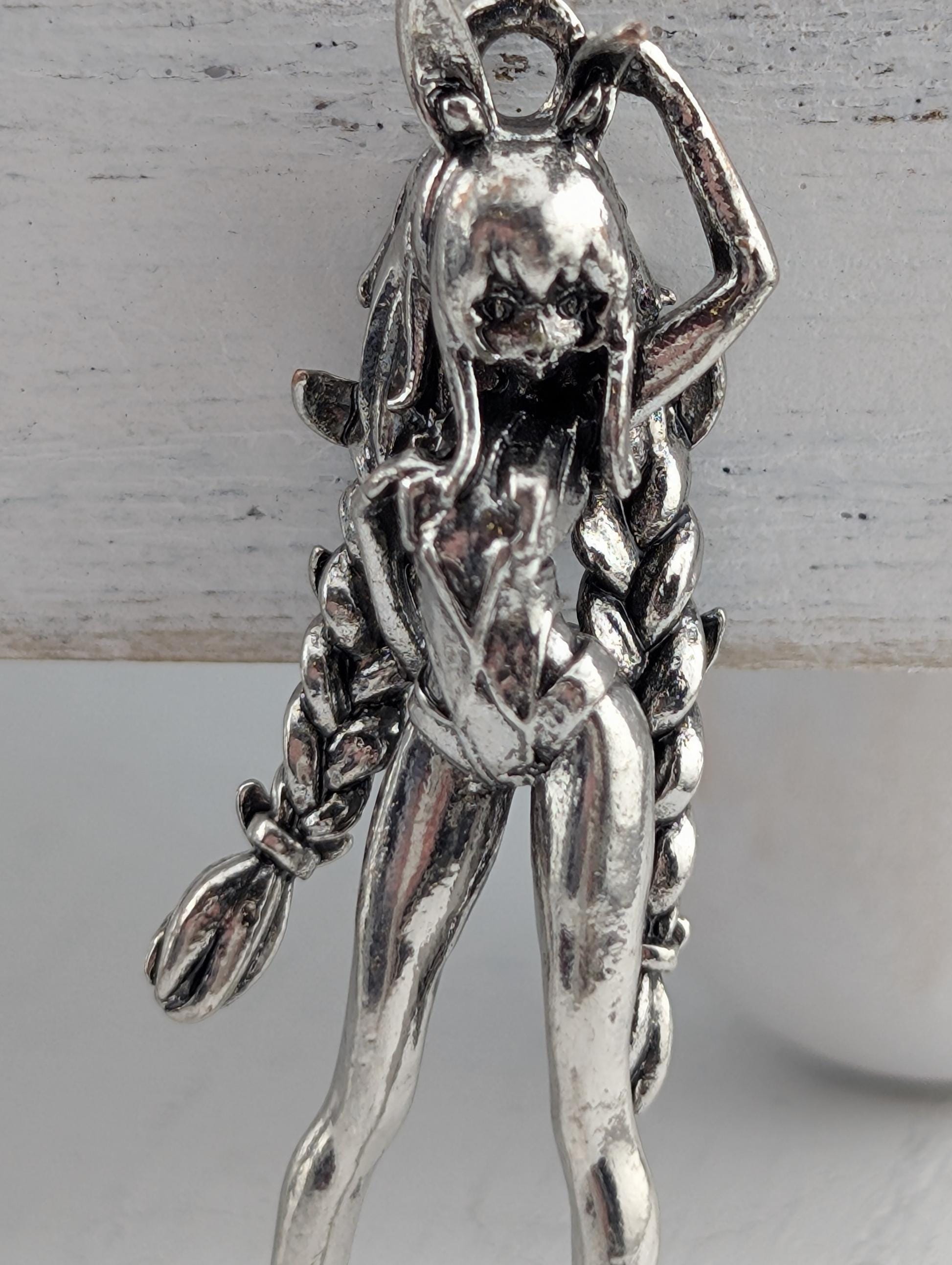 Dance Lover Pendant, Silver Plated Zinc (Angel Design, Car Charm)