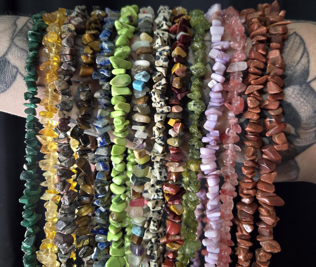 36" AAA Gemstone Chip Beads Strand | Sodalite, Tiger's Eye, Malachite, Peridot, Citrine, Amber | Bulk Jewelry Making Supplies