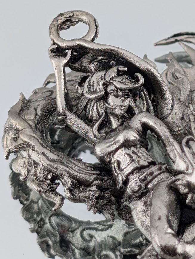 Fallen Angel Pendant, Silver Plated Gothic Wing Charm (DIY Jewelry)