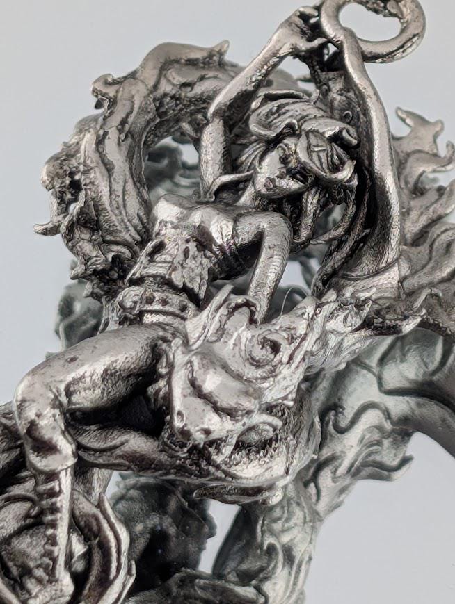 Fallen Angel Pendant, Silver Plated Gothic Wing Charm (DIY Jewelry)