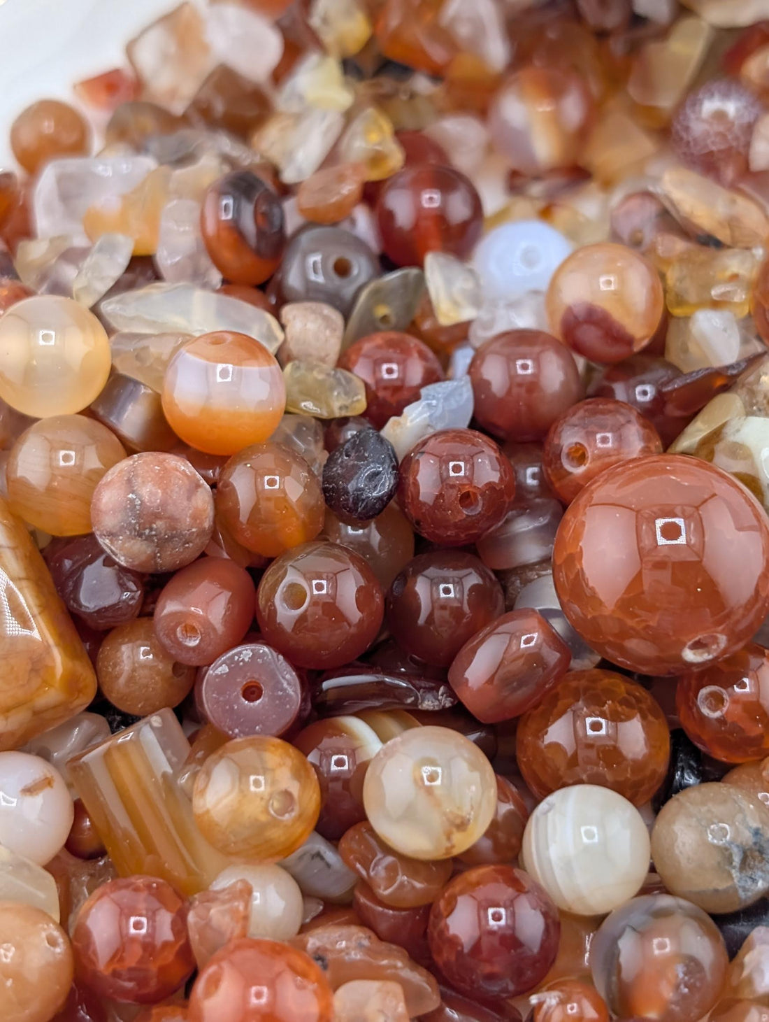 Exclusive " Sunset Spice" Carnelian Agate Natural Gemstone Bead Soup Mix: Jewelry Craft Supply, 2 oz