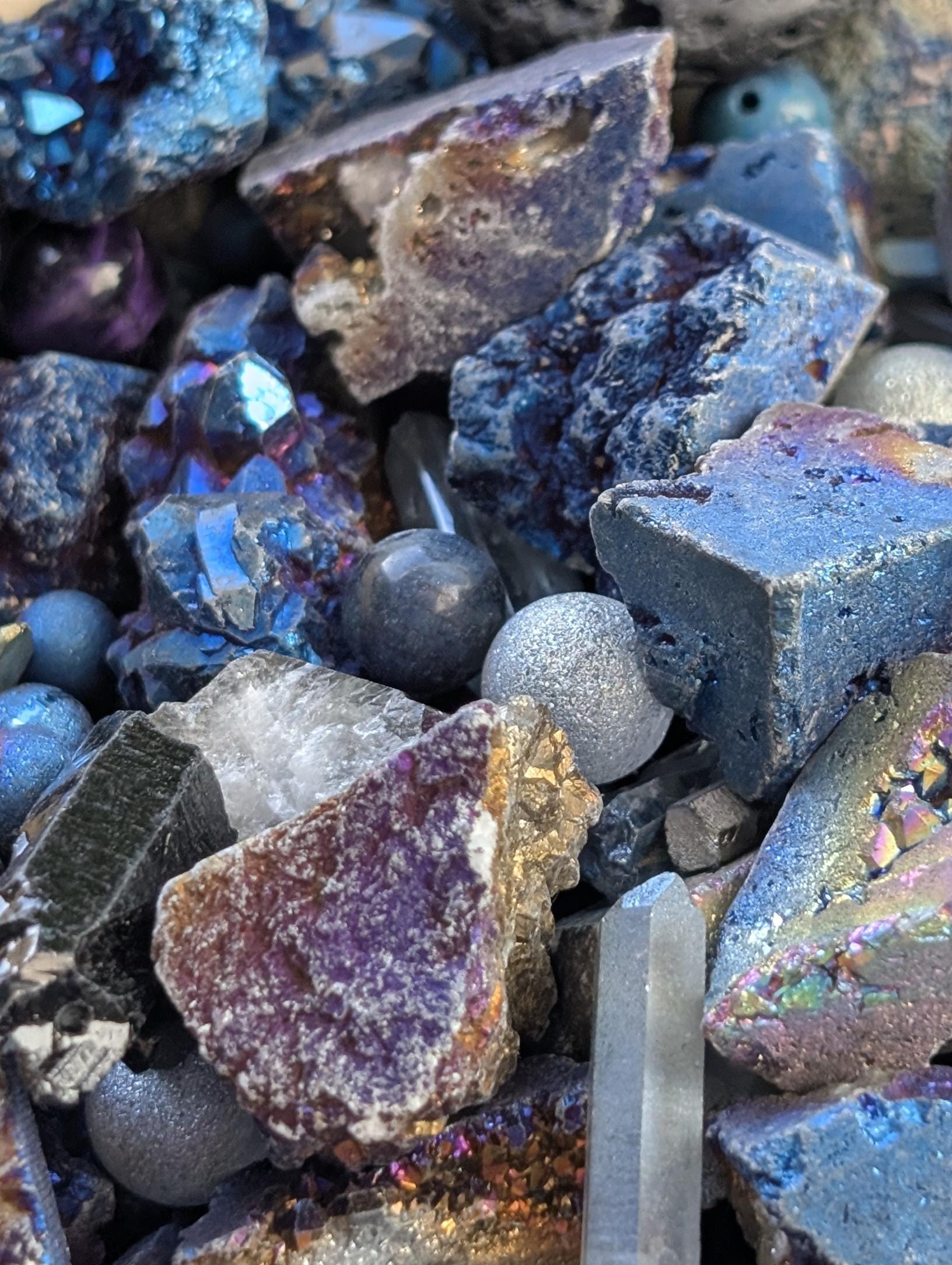 Exclusive "Titanium Rainbow" Gemstone Bead Soup Mix: 2oz Natural Stone Jewelry Making