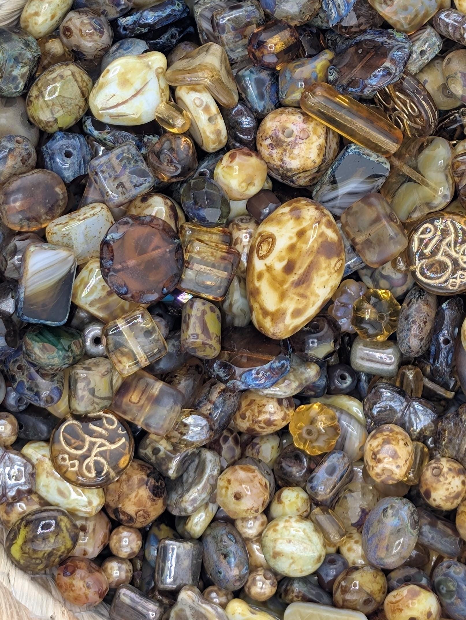 Exclusive "Moroccan Lantern" Mix Czech Pressed Glass Beads: Boho Jewelry Making Supply (30g pkg)