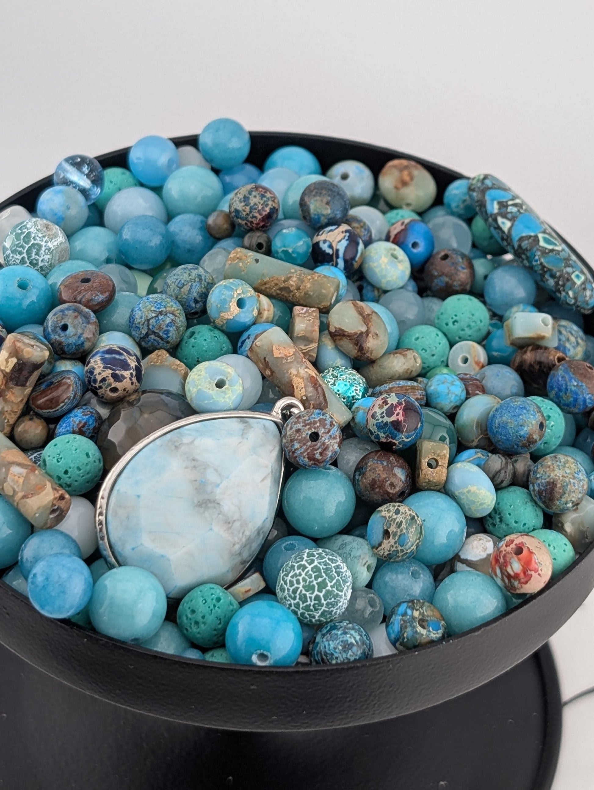 Exclusive "Lost in the ocean" Gemstone Bead Soup Mix: 2oz Natural Stone Jewelry Making