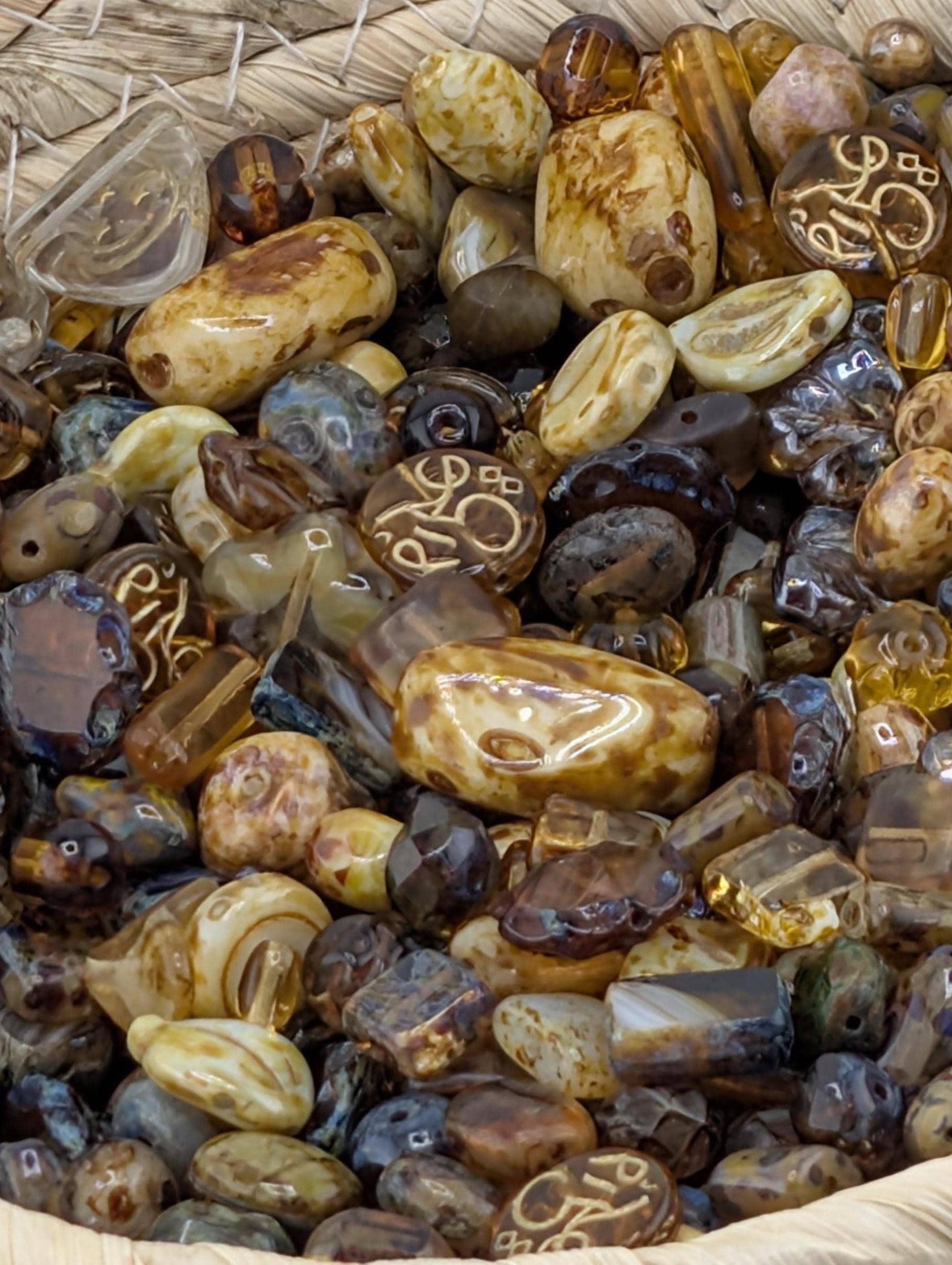 Exclusive "Moroccan Lantern" Mix Czech Pressed Glass Beads: Boho Jewelry Making Supply (30g pkg)