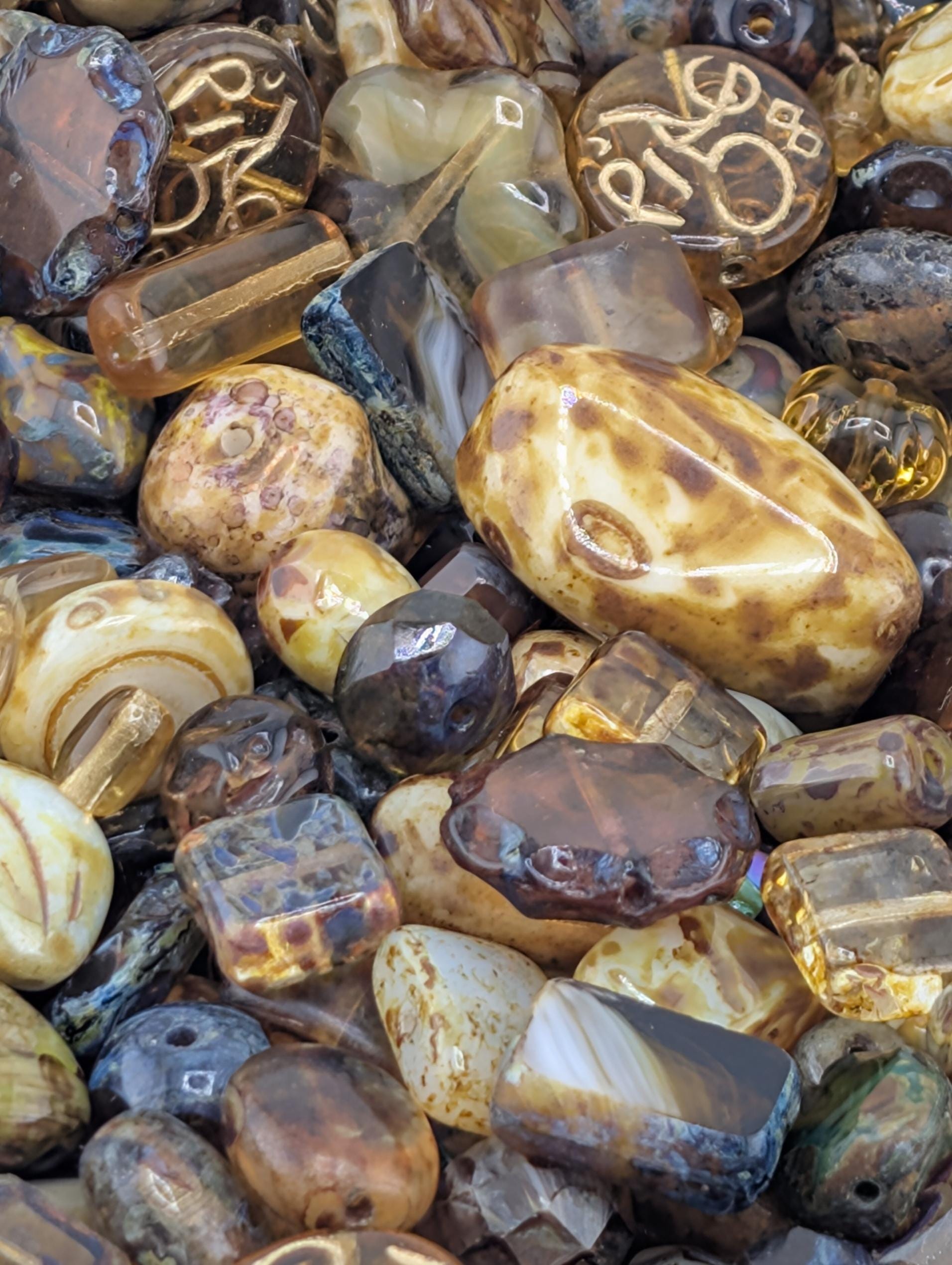 Exclusive "Moroccan Lantern" Mix Czech Pressed Glass Beads: Boho Jewelry Making Supply (30g pkg)