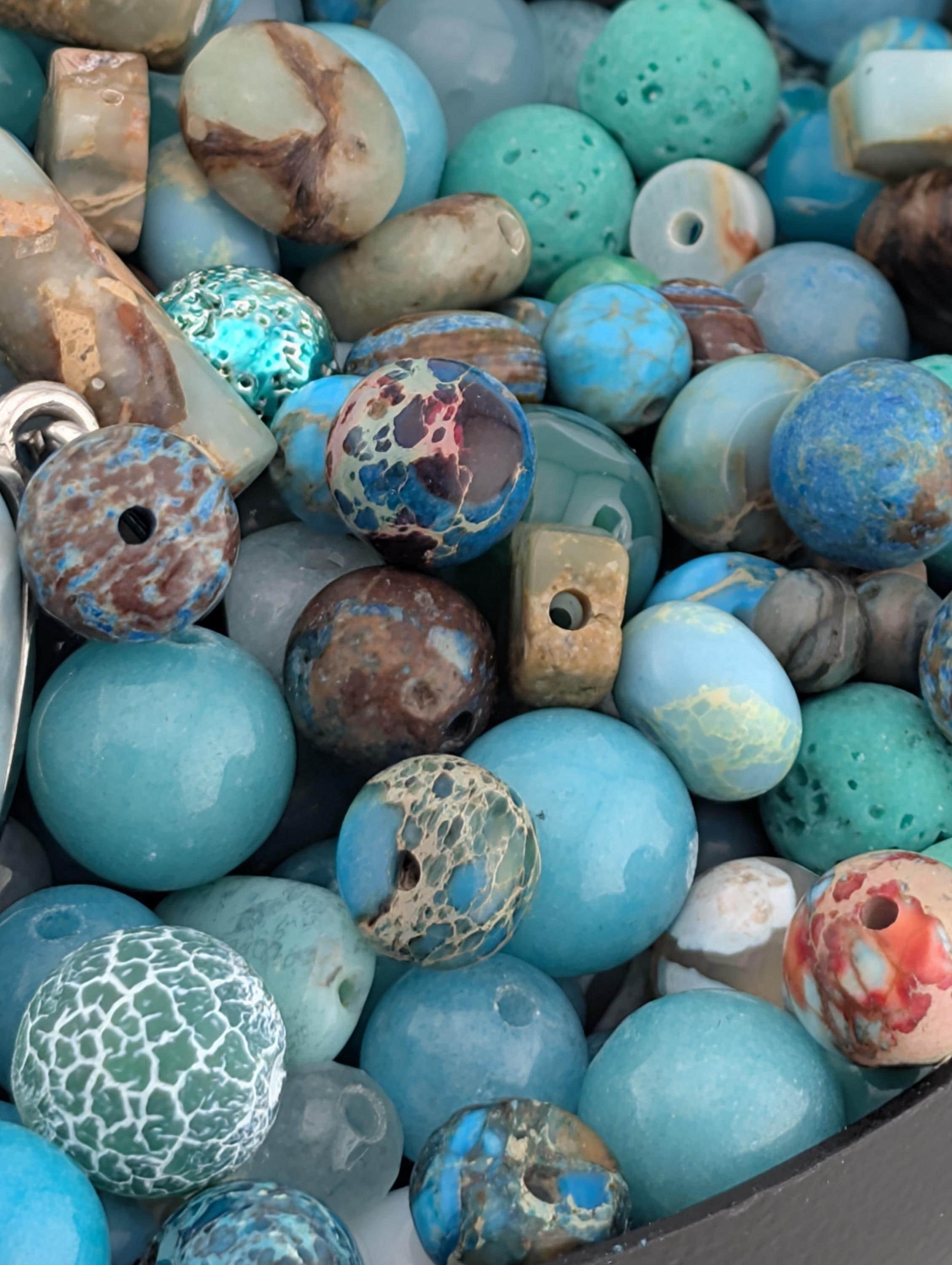 Exclusive "Lost in the ocean" Gemstone Bead Soup Mix: 2oz Natural Stone Jewelry Making