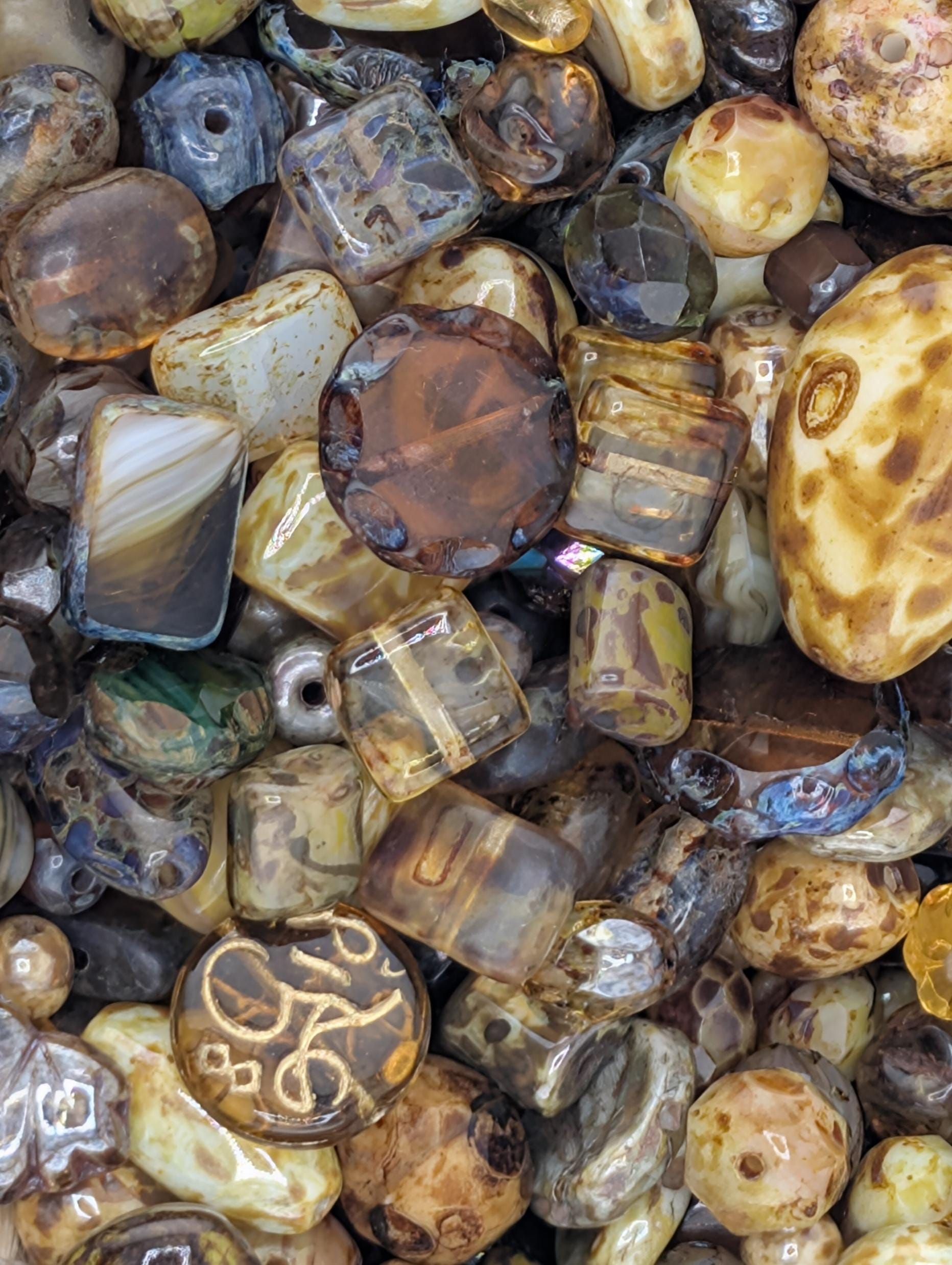 Exclusive "Moroccan Lantern" Mix Czech Pressed Glass Beads: Boho Jewelry Making Supply (30g pkg)