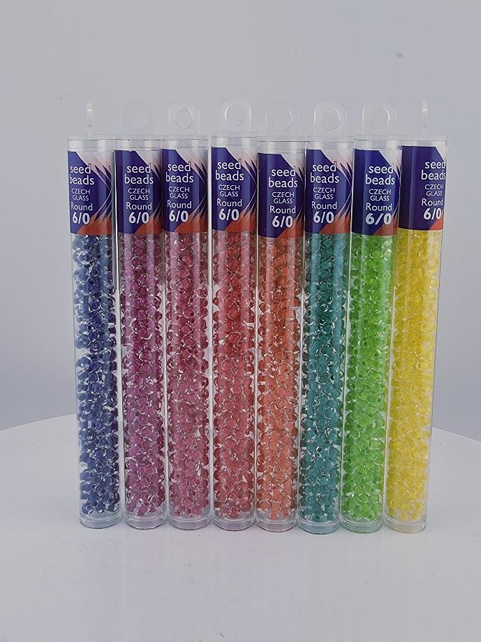 Preciosa-Ornela Glass Seed Beads: Terra-Intensive Lined - Size 6/0, 8 - 20g Tubes