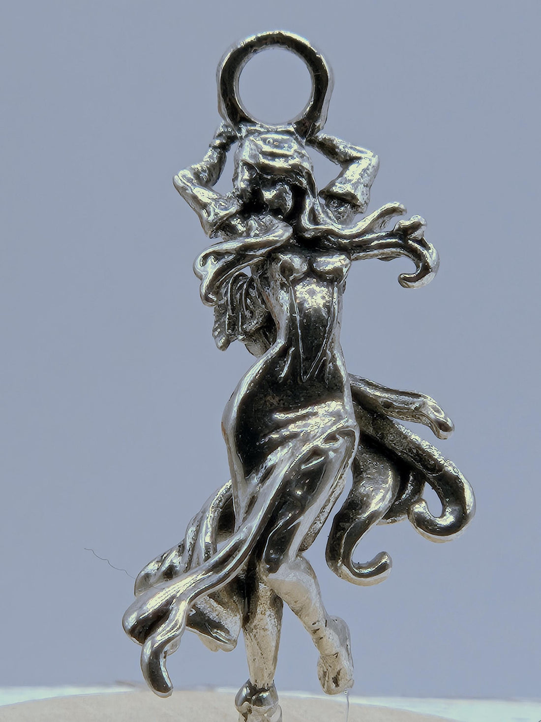Angel Pendant Charm: Gothic Fantasy Style (Silver Plated Metal)