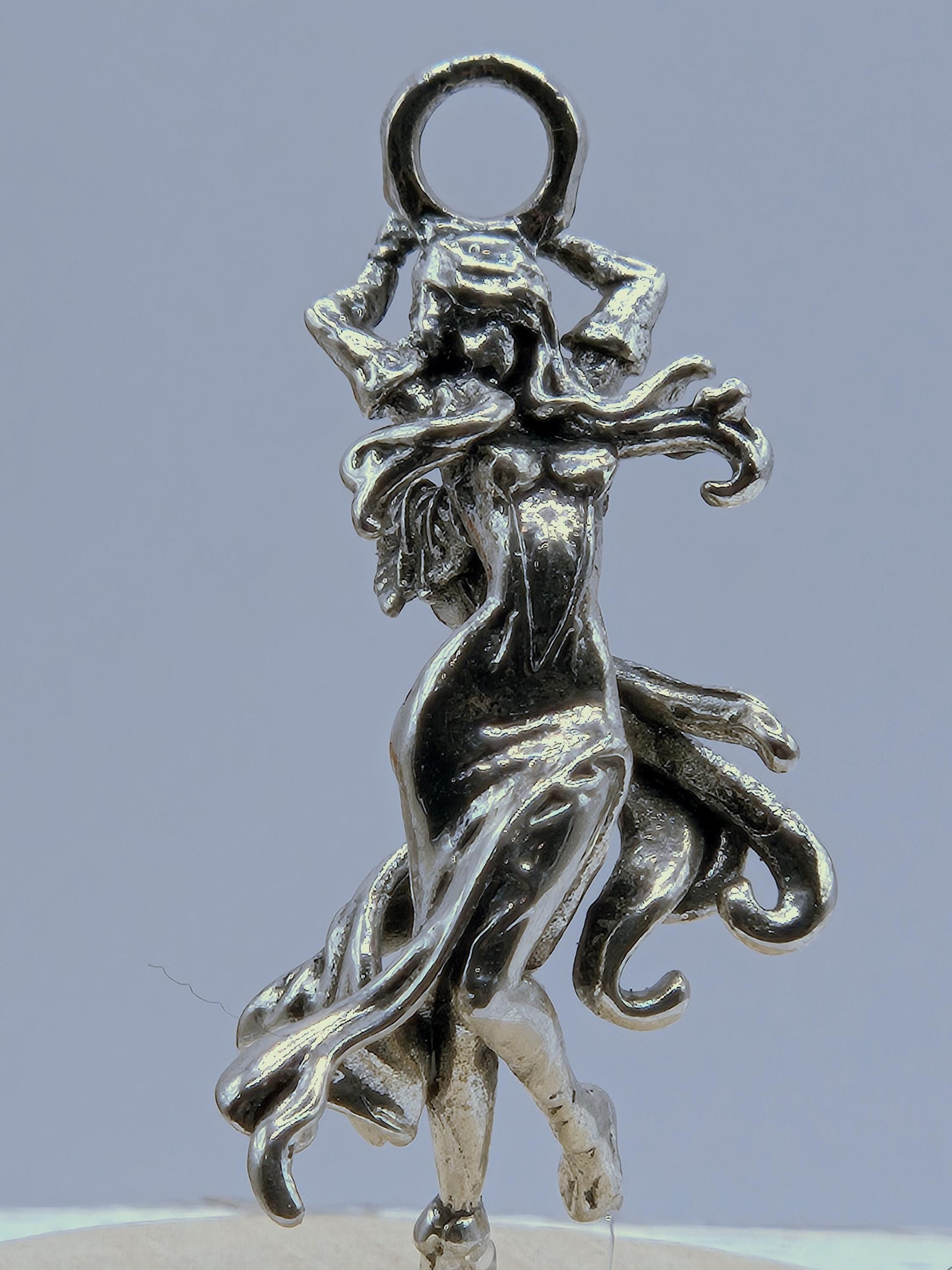Angel Pendant Charm: Gothic Fantasy Style (Silver Plated Metal)