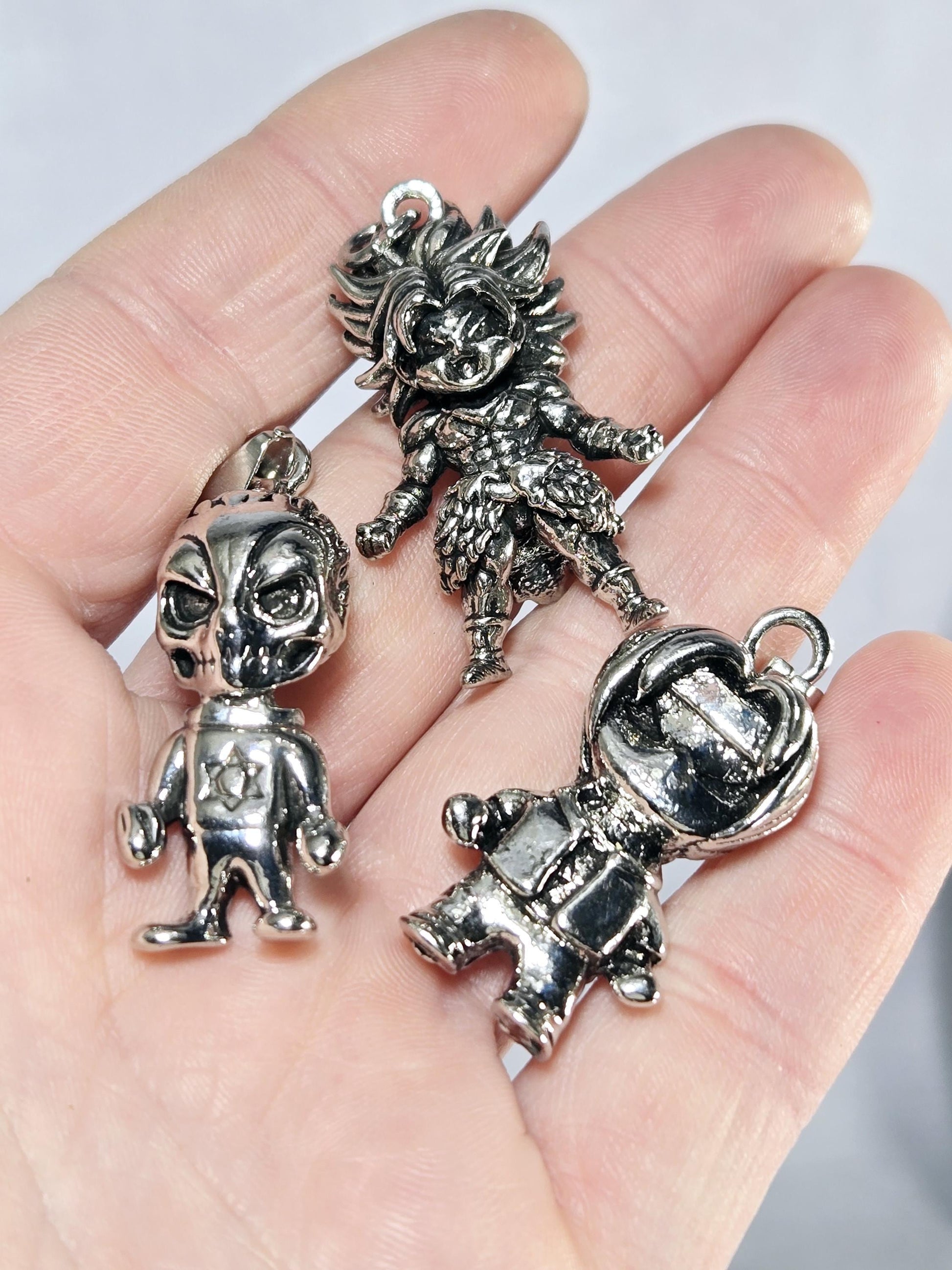 Anime Fantasy Pendant, Silver Plated Zinc Alloy (Lightweight, DIY Friendly)