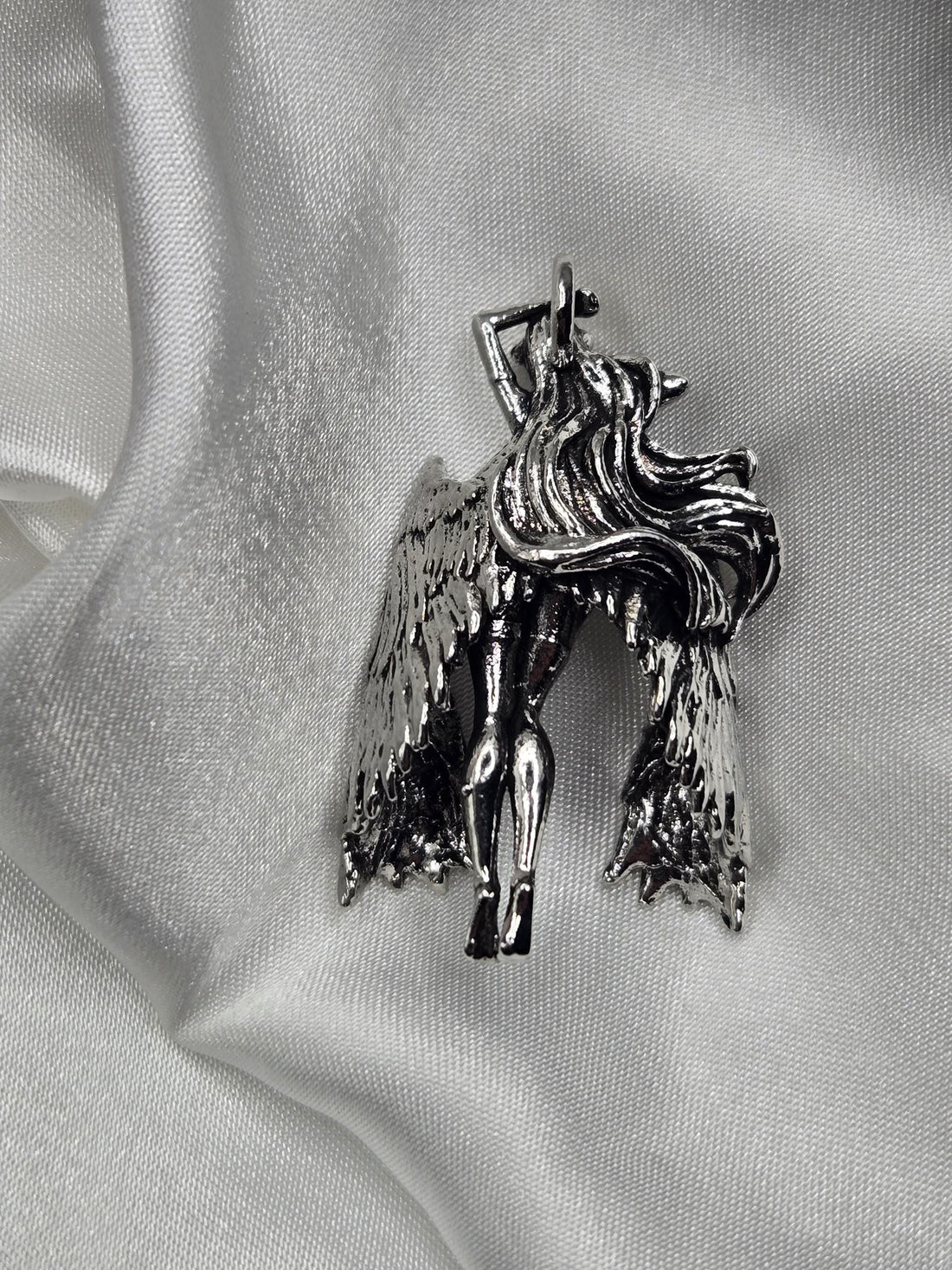 Fantasy Girl Pendant: Silver Plated Gothic Charm