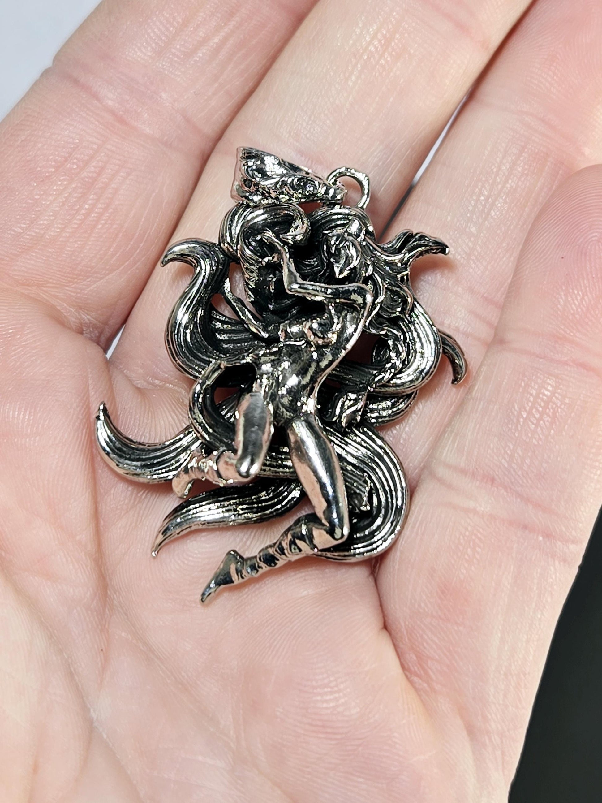 Angel Pendant: Gothic Fantasy Style (Silver Plated Charm)