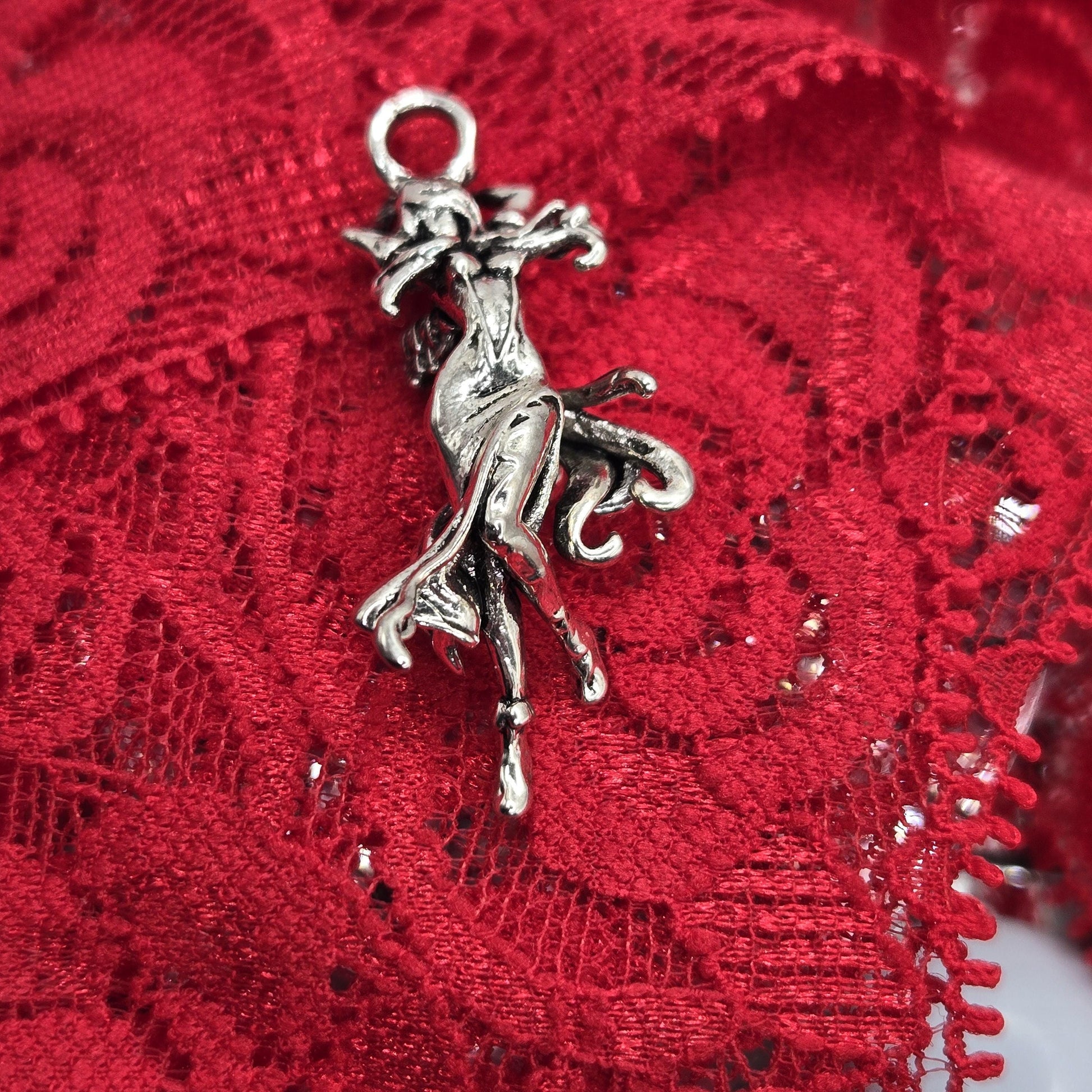 Angel Pendant Charm: Gothic Fantasy Style (Silver Plated Metal)