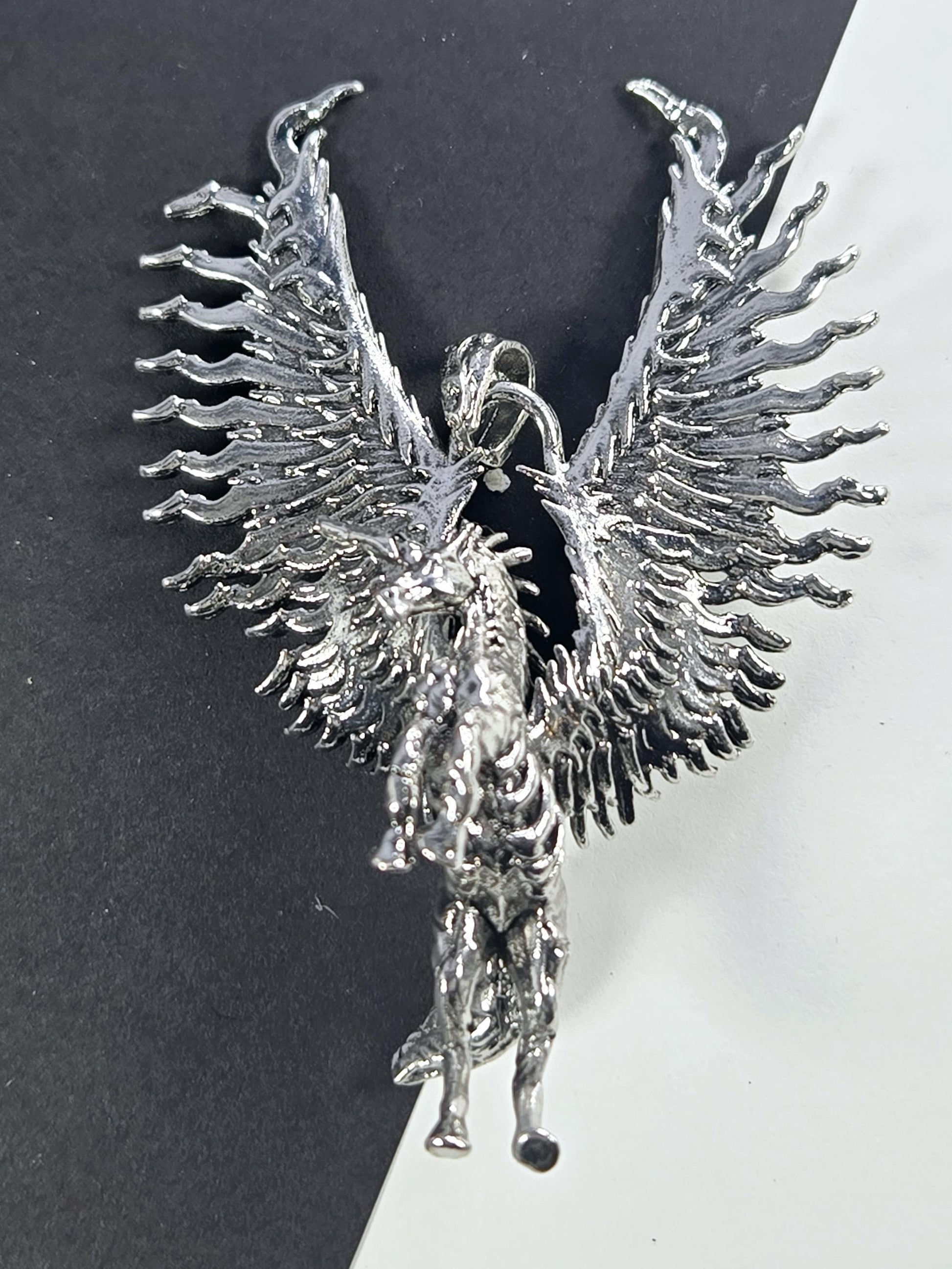 Unicorn Skeleton Pendant: Silver Plated Gothic Charm - Durable Alloy
