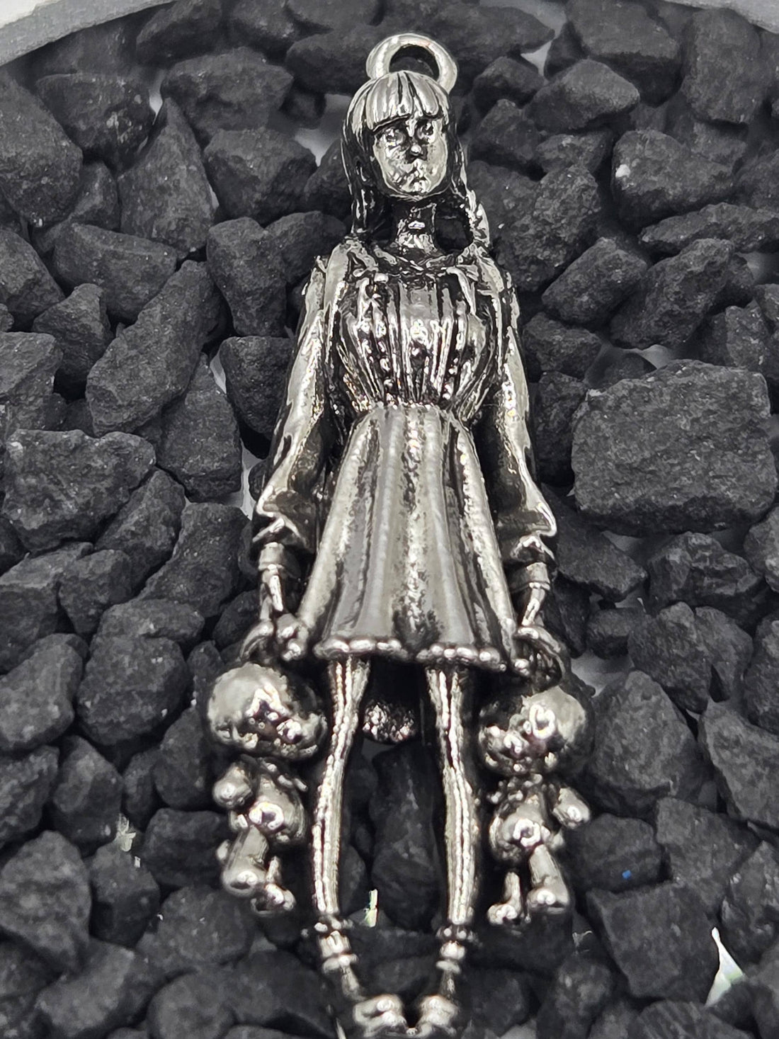 Gothic Skull Pendant: Grim Reaper Design, Silver Plated Charm