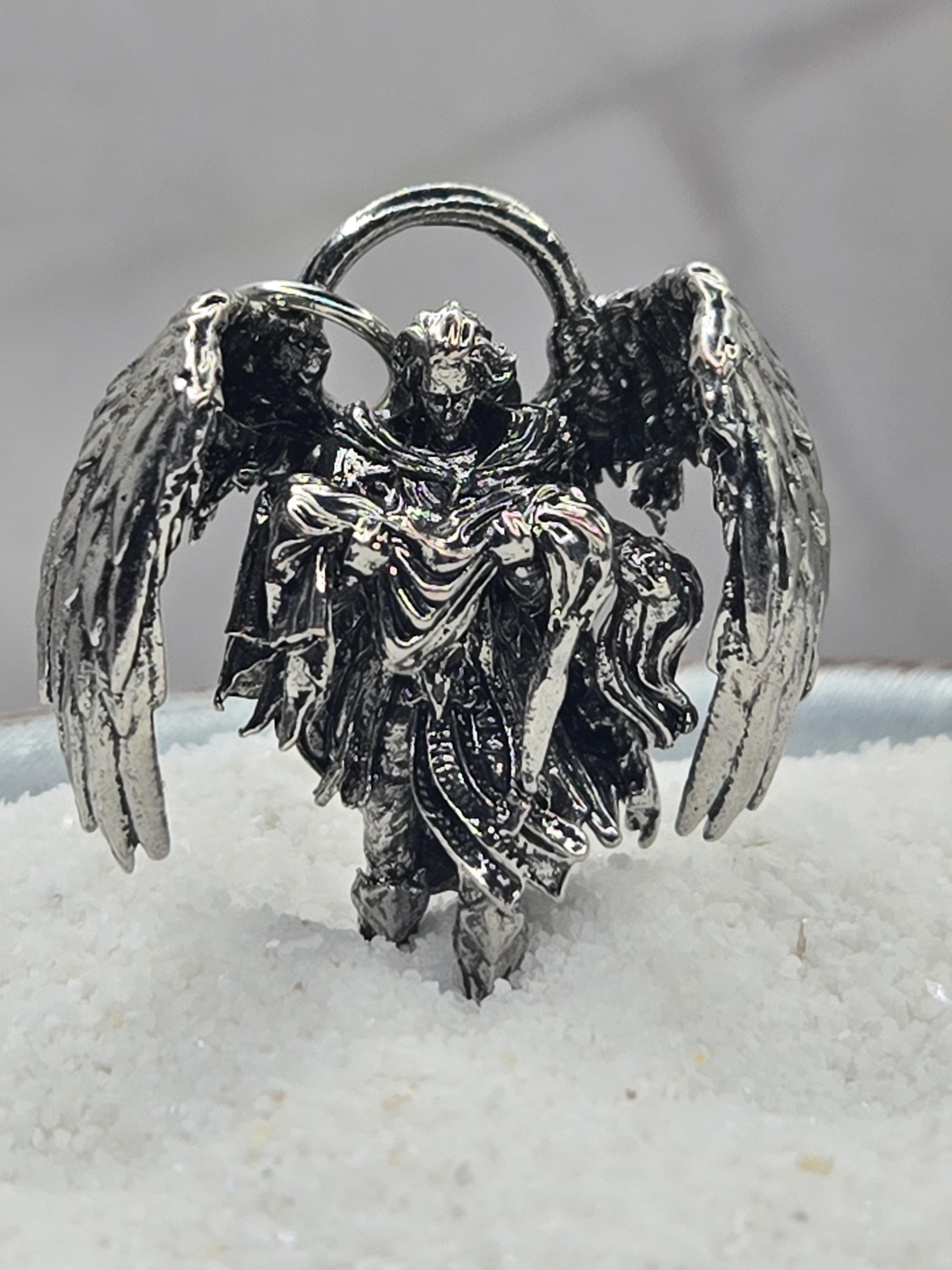 Fallen Angel Pendant: Silver Plated Gothic Charm - Lightweight, Durable