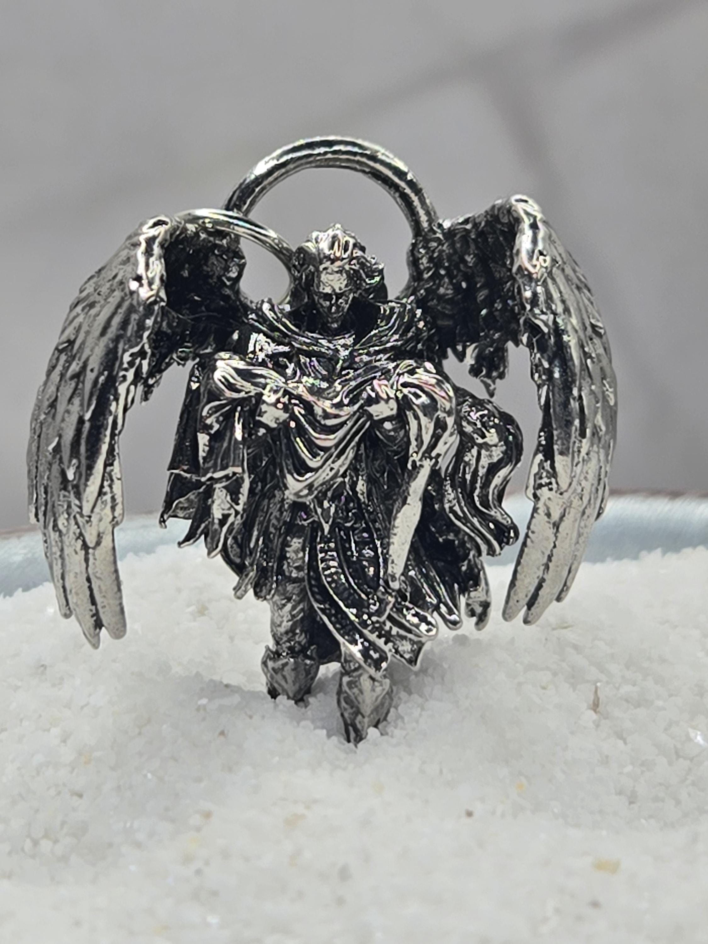Fallen Angel Pendant: Silver Plated Gothic Charm - Lightweight, Durable