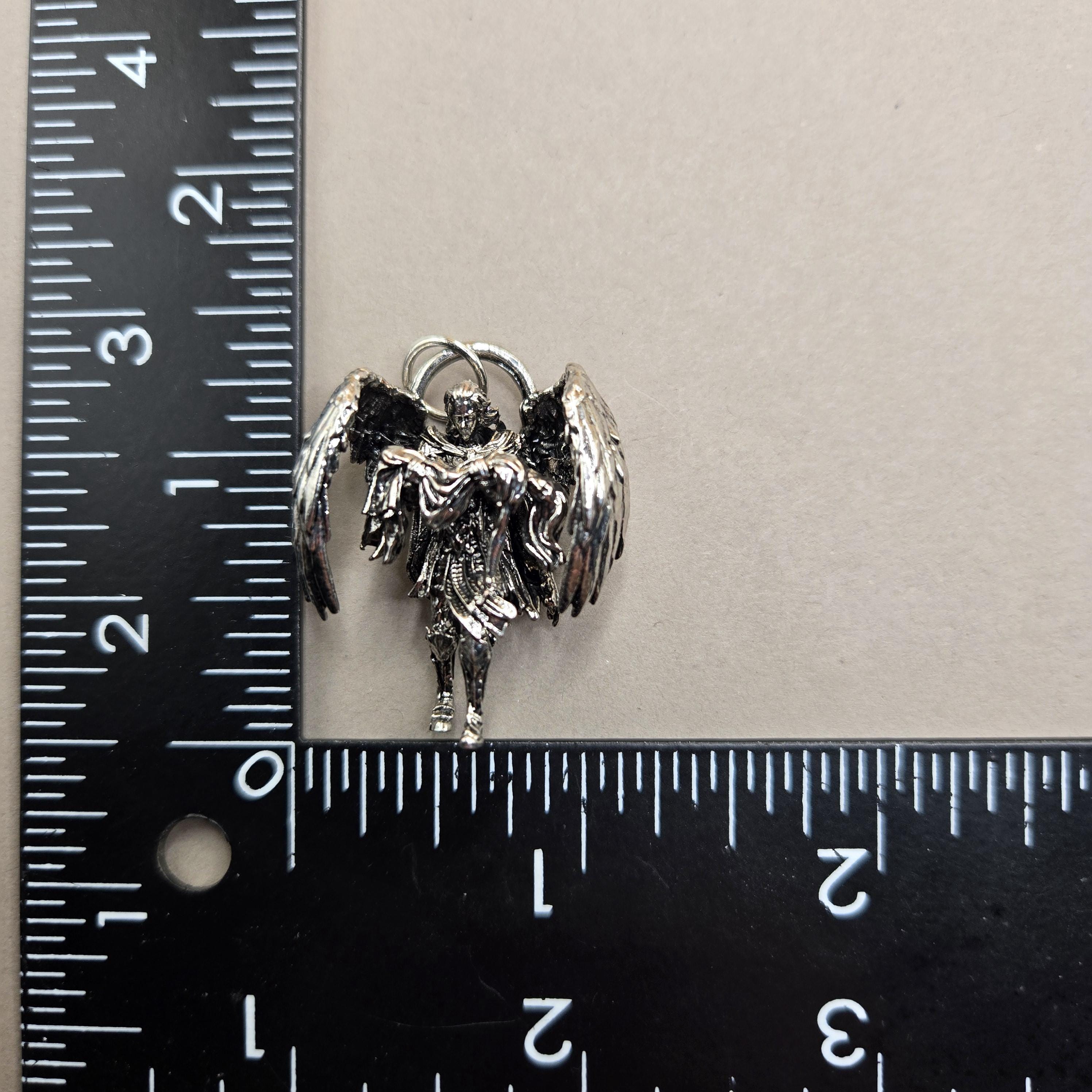 Fallen Angel Pendant: Silver Plated Gothic Charm - Lightweight, Durable