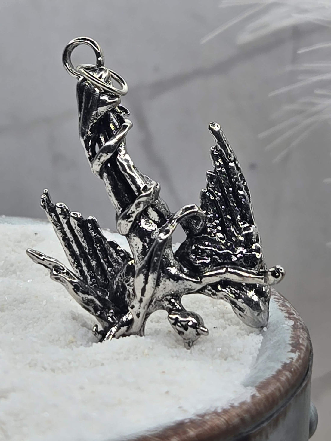 Dark Angel Pendant - Silver Plated Gothic Charm